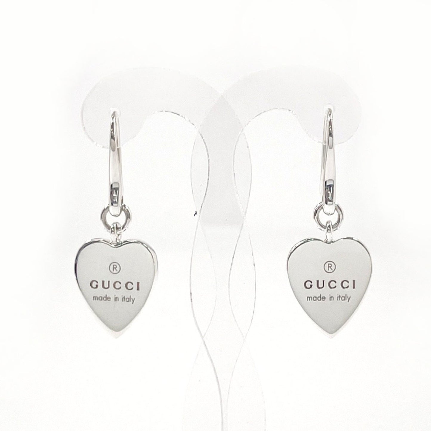 GUCCI Trademark Heart Earrings, Silver 925, Silver, Women's
