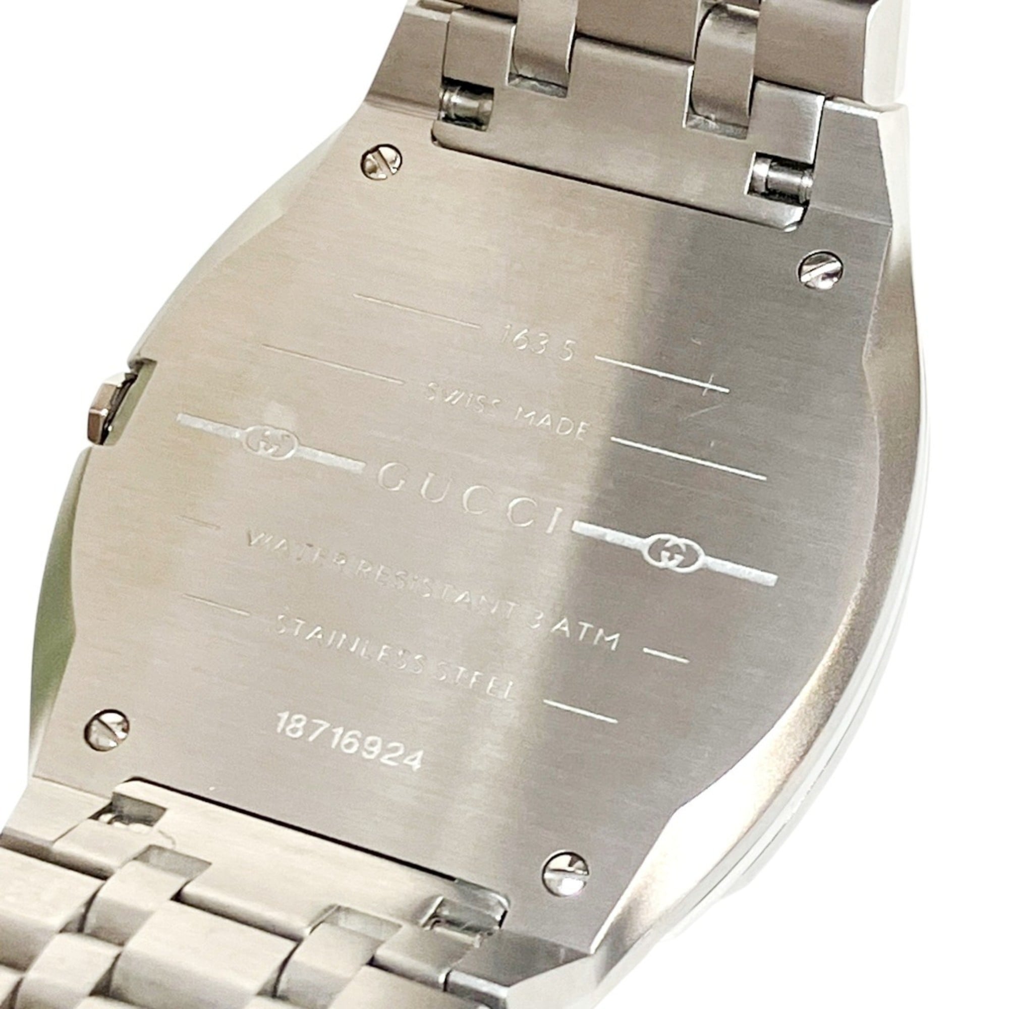 Gucci 25H Watch, Total Weight 57g, Stainless Steel, Quartz Movement, Silver Dial, YA163401 — Good