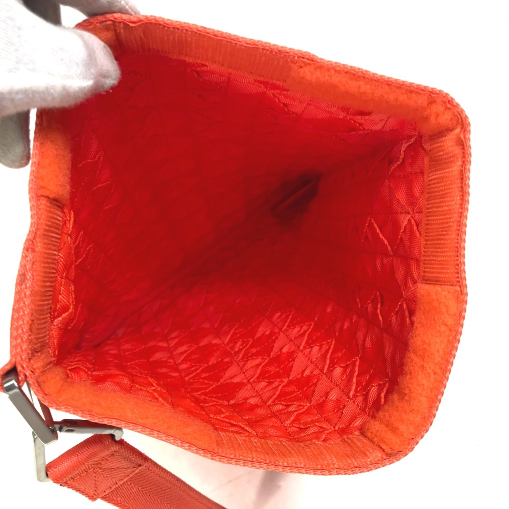 BOTTEGA VENETA 667060 Intrecciato Bag pouch with strap Clutch bag Orange — Like New