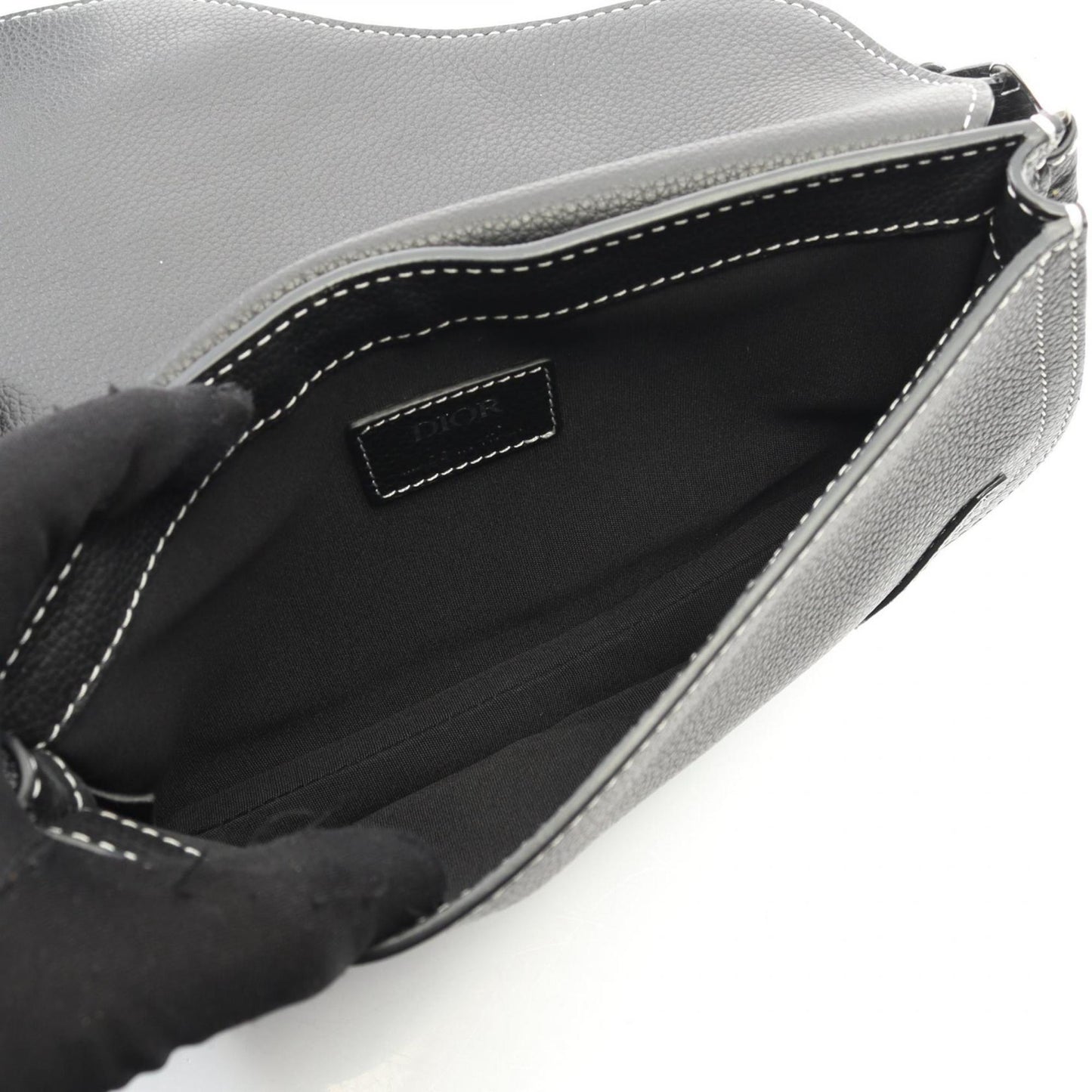 Christian Dior Dior Saddle Bag, Waist Body Leather, Men's, Black