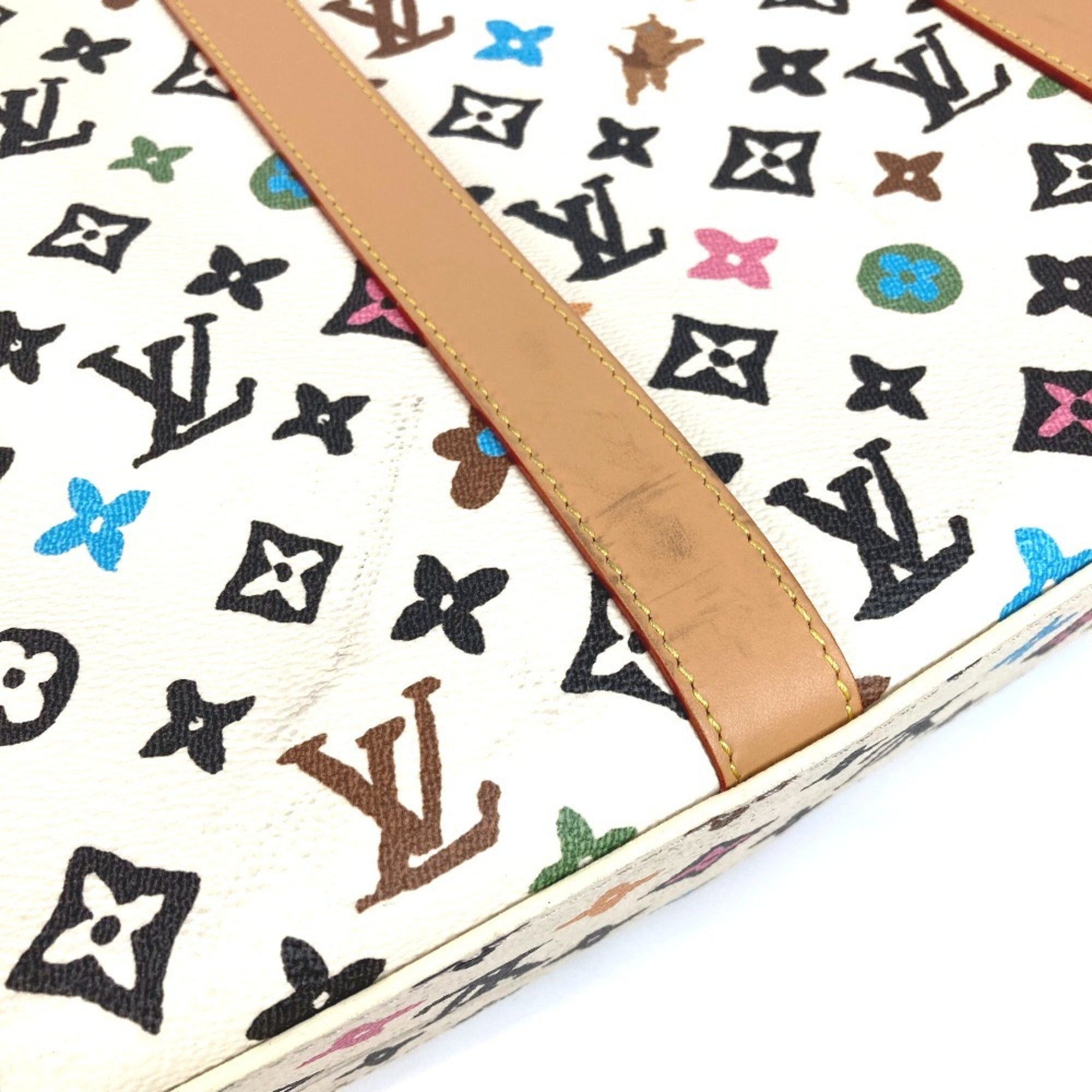 LOUIS VUITTON M24859 Monogram Craggy Sac Plat Tote Bag Vertical Handbag Men's Women's Beige Like New — Like New