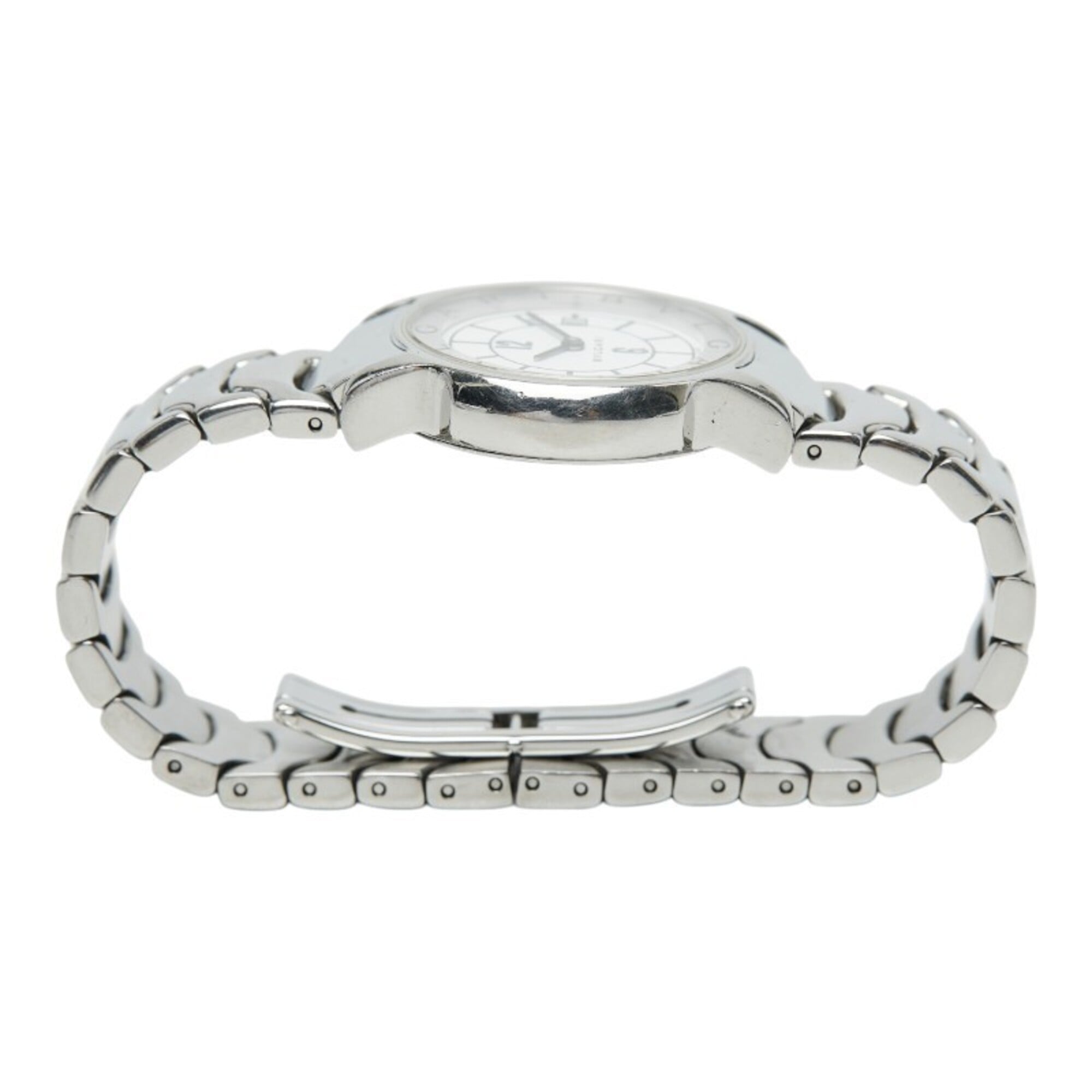 Bulgari Solotempo ST29S Quartz Watch, White Dial, Stainless Steel, Women's, BVLGARI — Good