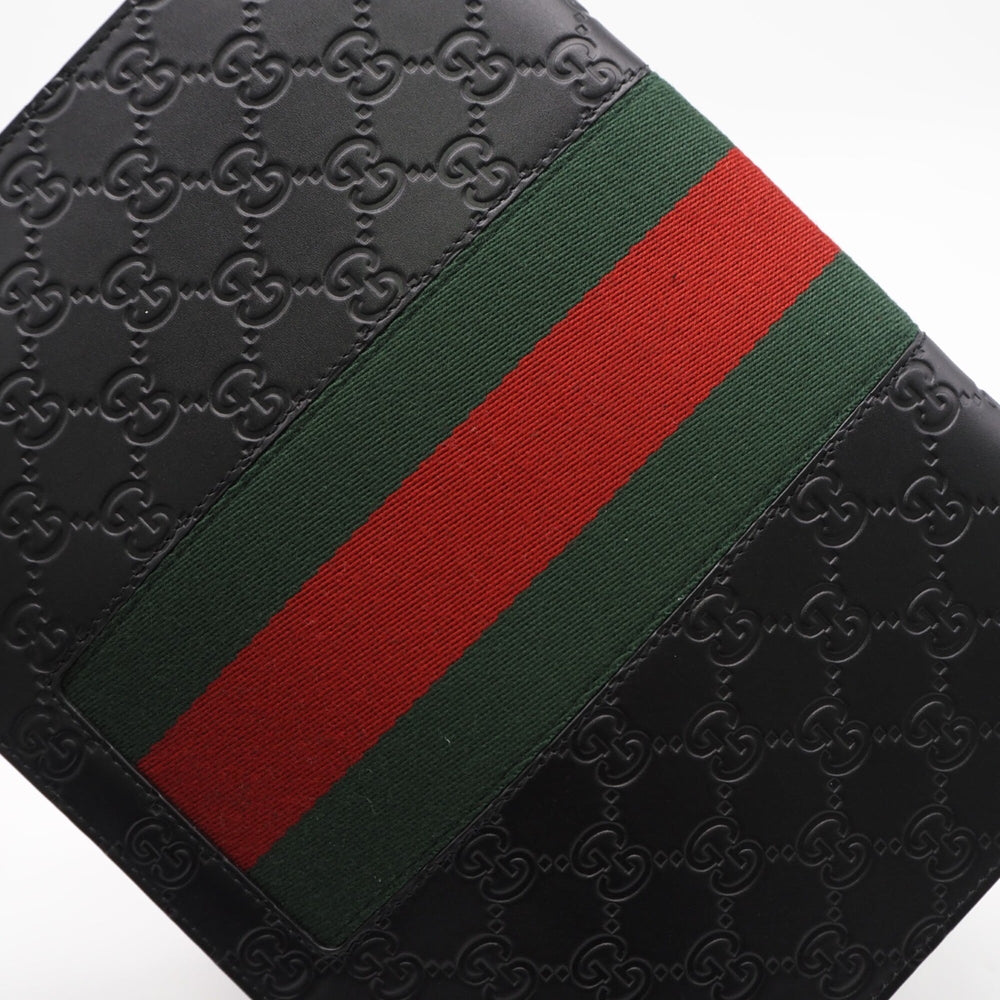 GUCCI GG Supreme Canvas Shima Sherry Line Clutch Bag 475316 Black Green Red Leather Men's — New - Store Return