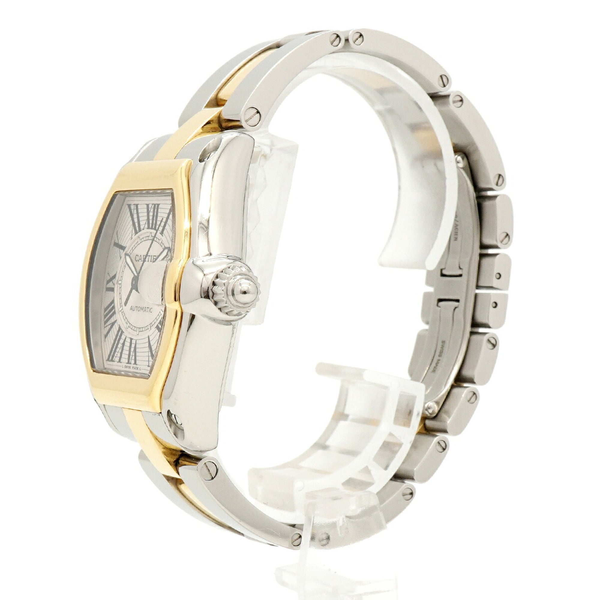 Cartier Roadster LM Two-Tone W62031Y4 Silver Dial Men's Watch — Good