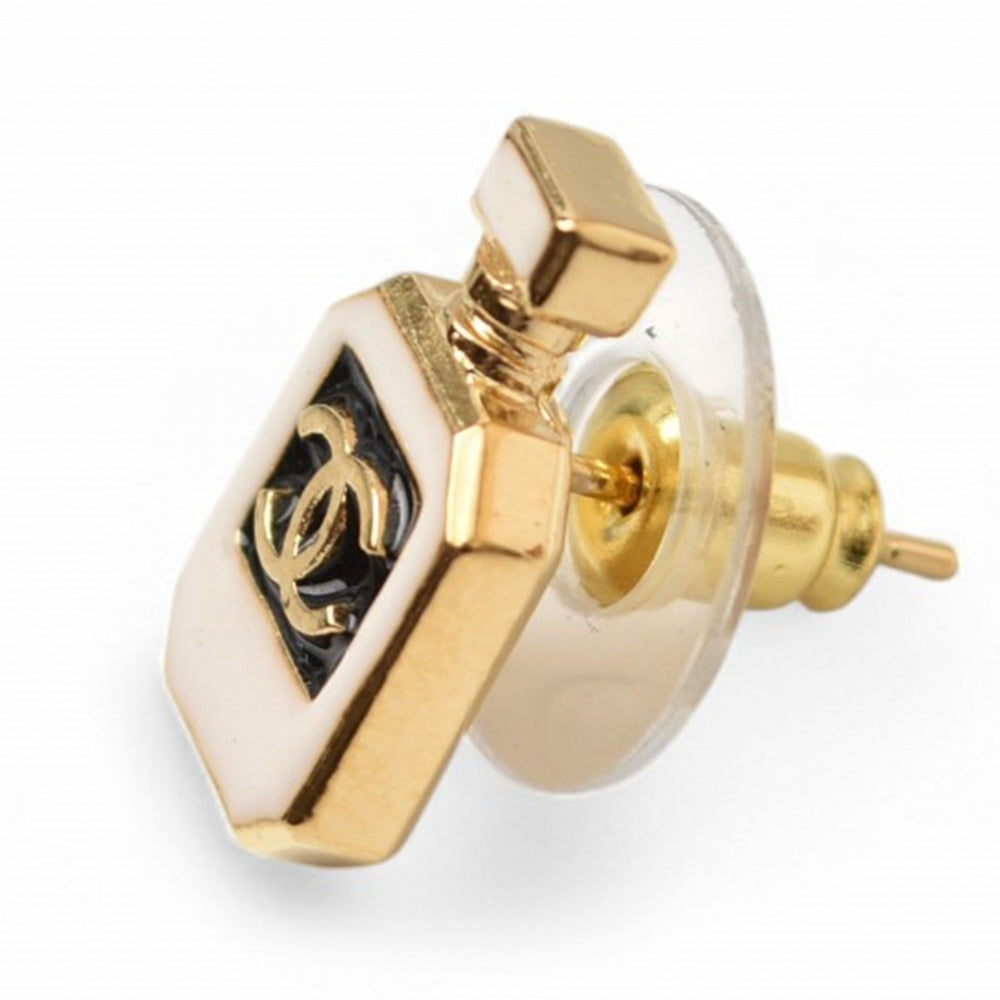 CHANEL Earrings Coco Mark CC Gold Bottle Motif C25 — Like New