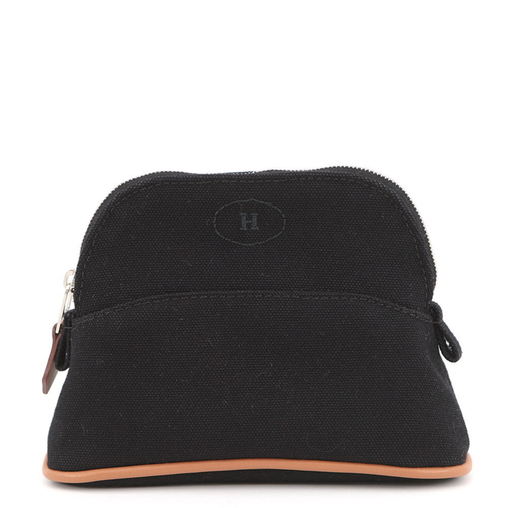 Hermes handbag pouch Bolide mini black cotton HERMES — Like New