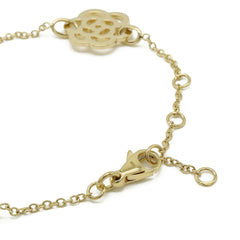 CHANEL Camellia 3-Motif Chain Bracelet Work 18K Yellow Gold (Au750) J10577 — Like New