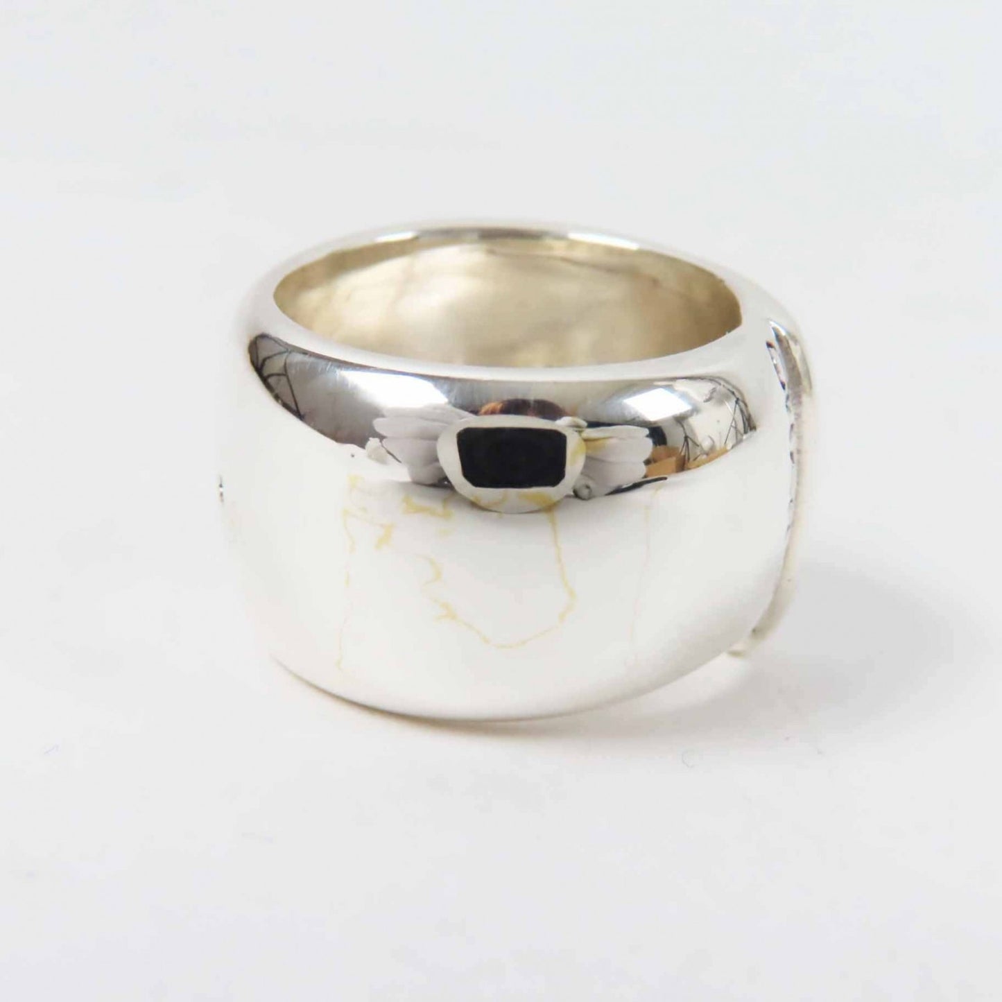 CHANEL Large Logo Ring, SV925 Silver, 19.5g, Women's