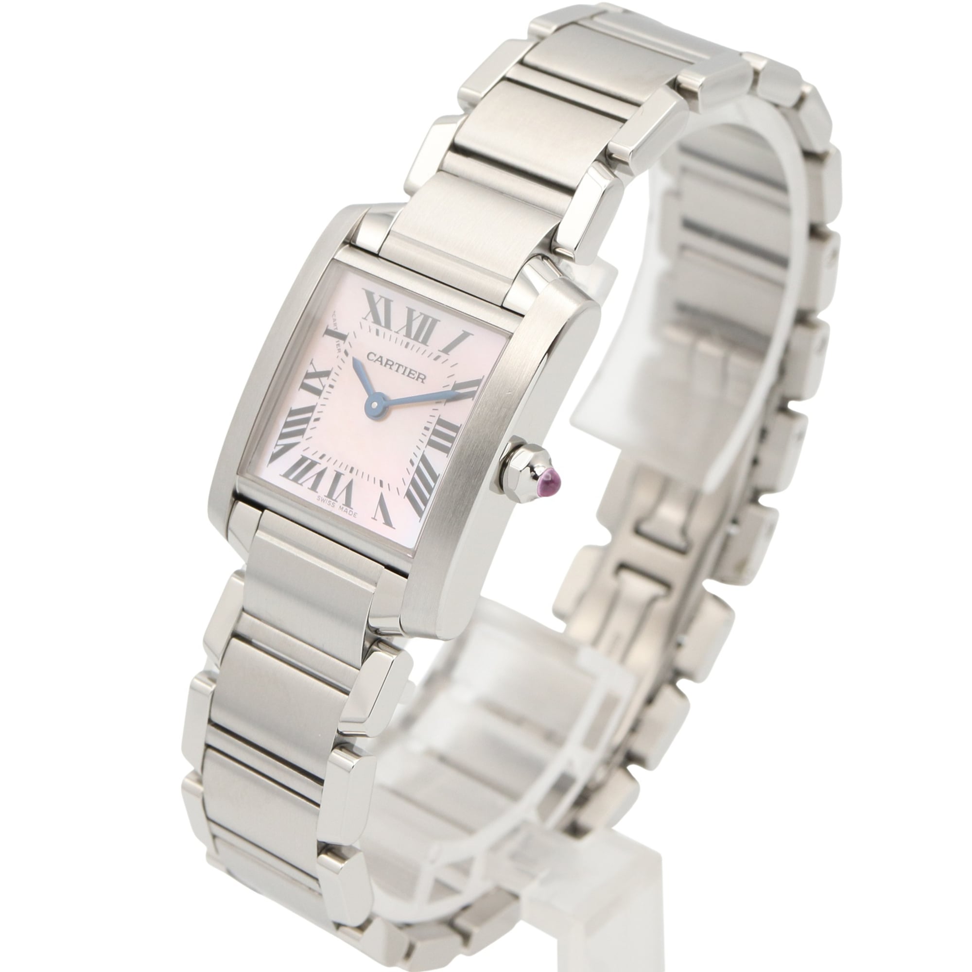 Cartier Tank Française SM Watch, Stainless Steel, Ladies, Pink/Pink Shell, W51028Q3 — Very Good