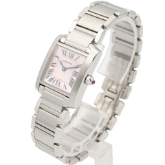 Cartier Tank Française SM Watch, Stainless Steel, Ladies, Pink/Pink Shell, W51028Q3 — Very Good