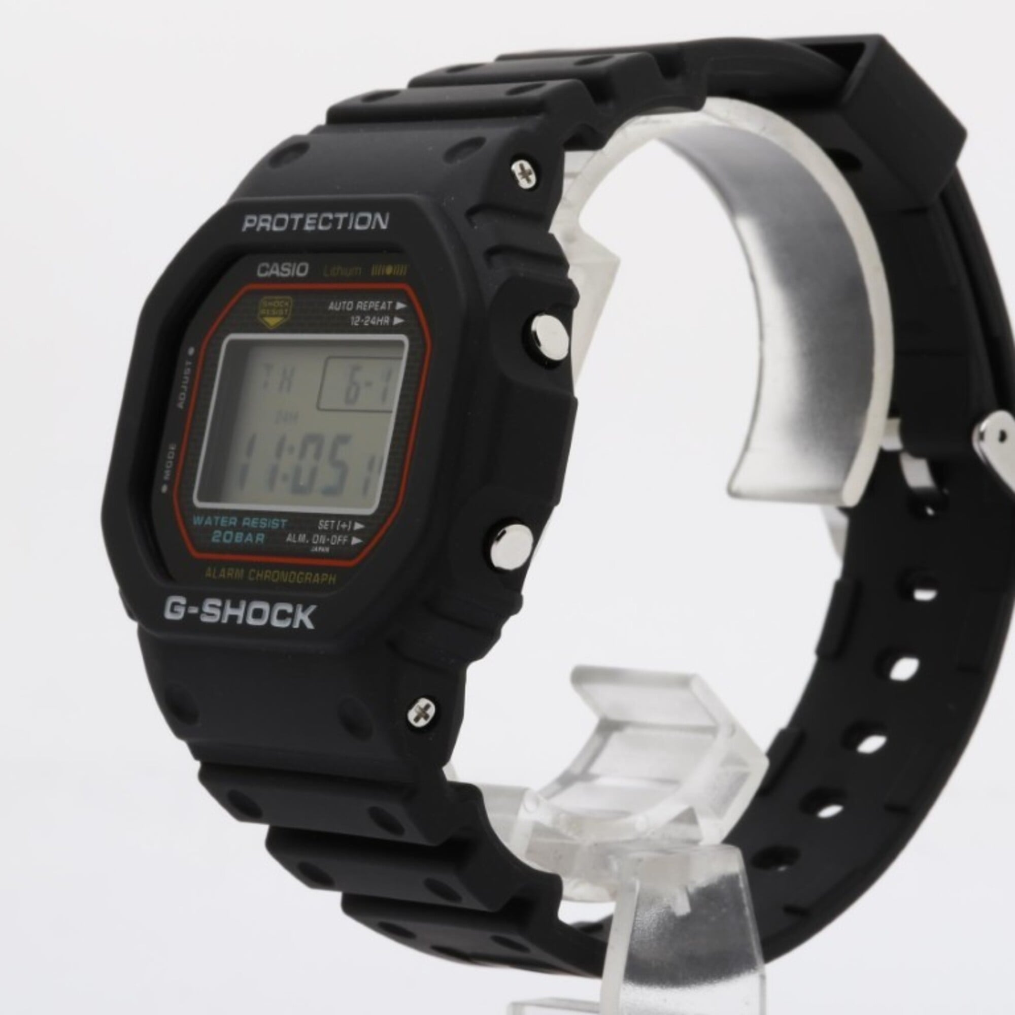 CASIO G-SHOCK DIGITAL 5000 SERIES Original Reissue Model DW-5000R-1AJF Black Stainless Steel/Resin Men's Digital Watch — New - Store Return