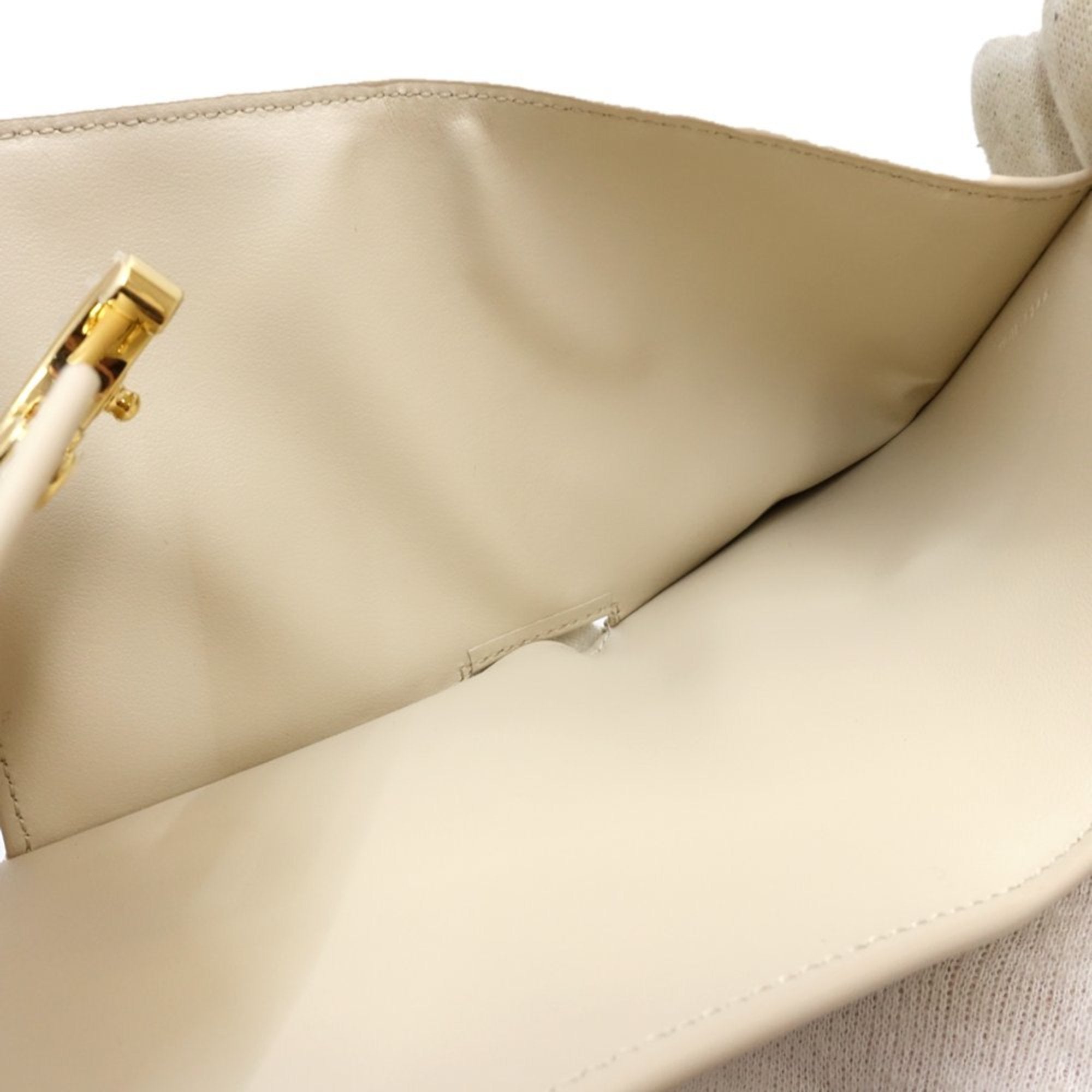 CELINE Triomphe Small Wallet W1E-3264, Beige Leather, Women's, 181614