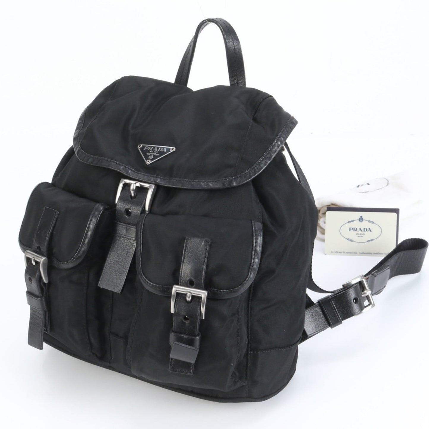 Prada Tessuto Nylon Triangle Logo Backpack BZ0003 for Women