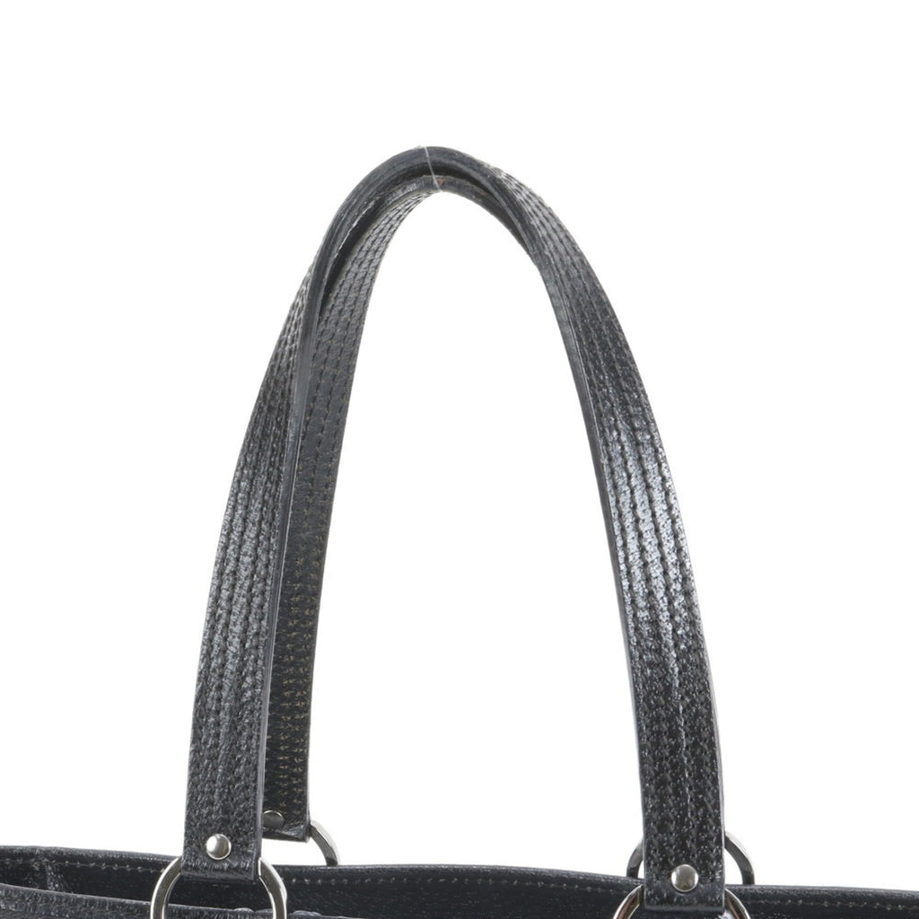 Gucci GG Canvas 113019 Leather Tote Bag Shoulder Handbag Black Women's