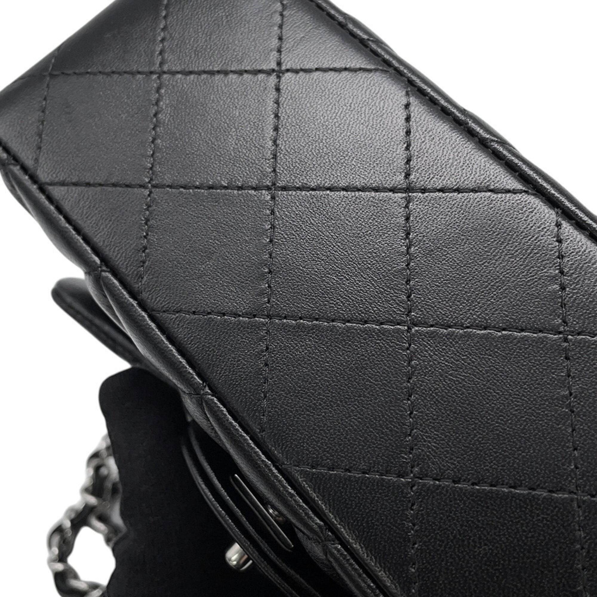 Chanel Chain Shoulder Bag Mini Matelassé Coco Mark Lambskin A69900 CHANEL Handbag Black Women's — Like New