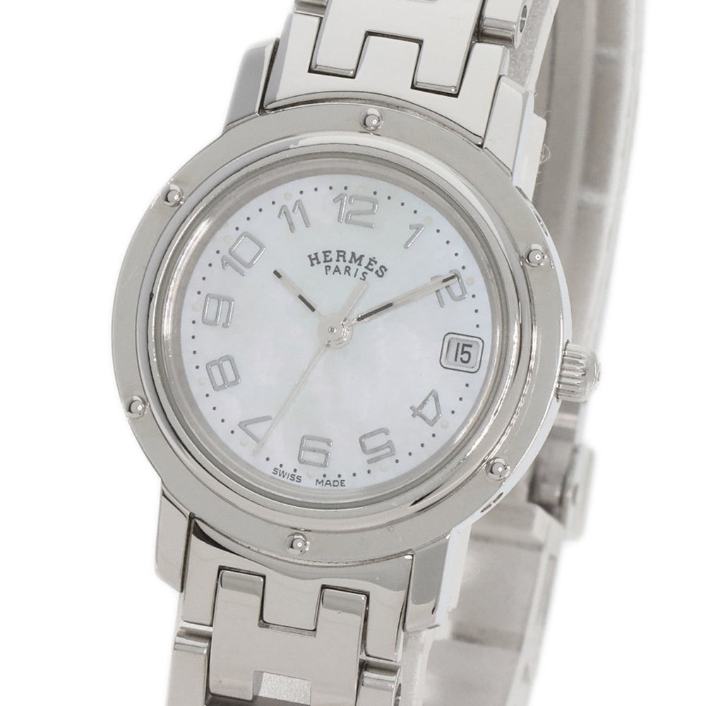 Hermes CL4.210 Clipper Nacle Watch Stainless Steel SS Ladies HERMES — Very Good