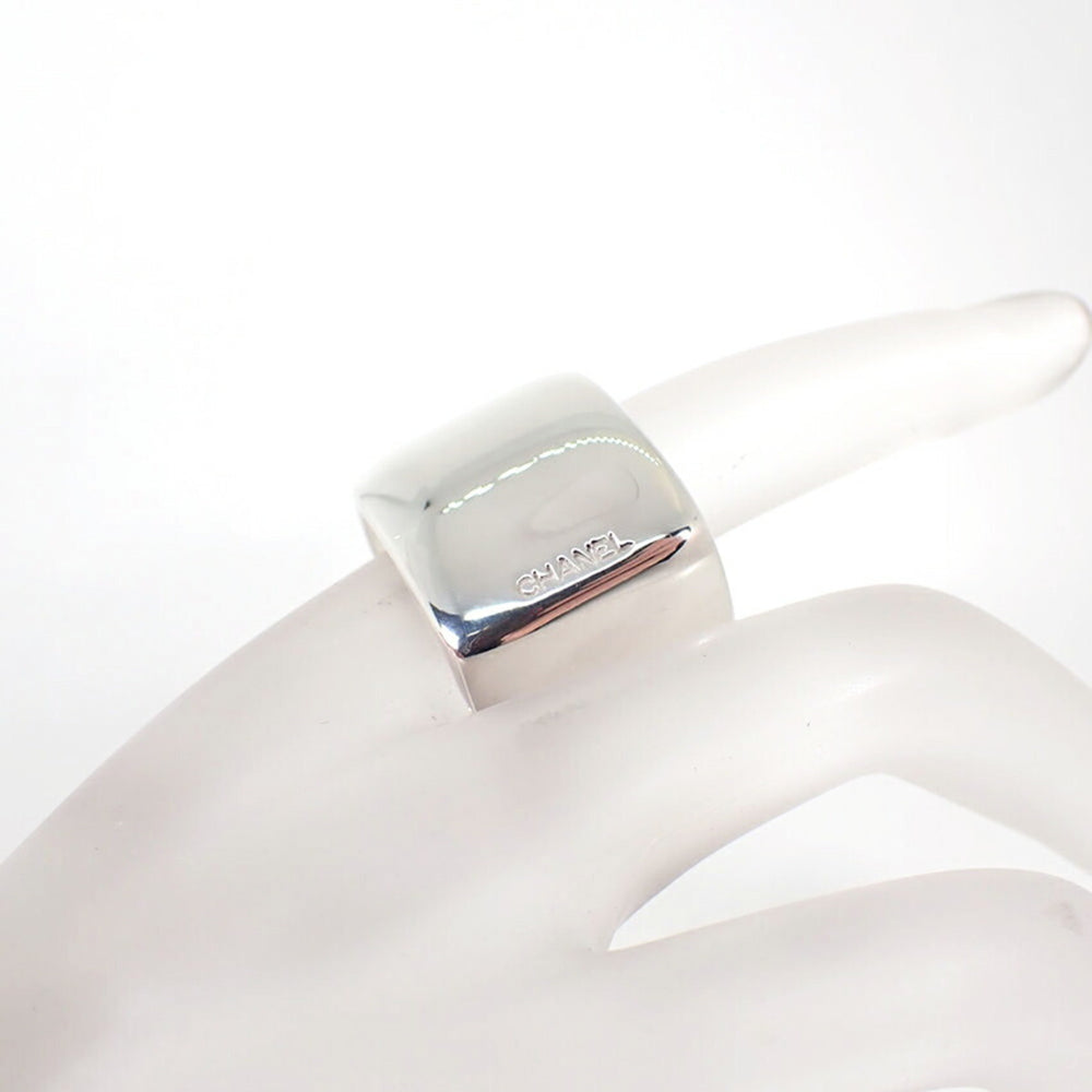 CHANEL 925 Square Wide Ring, Size 15 — Like New