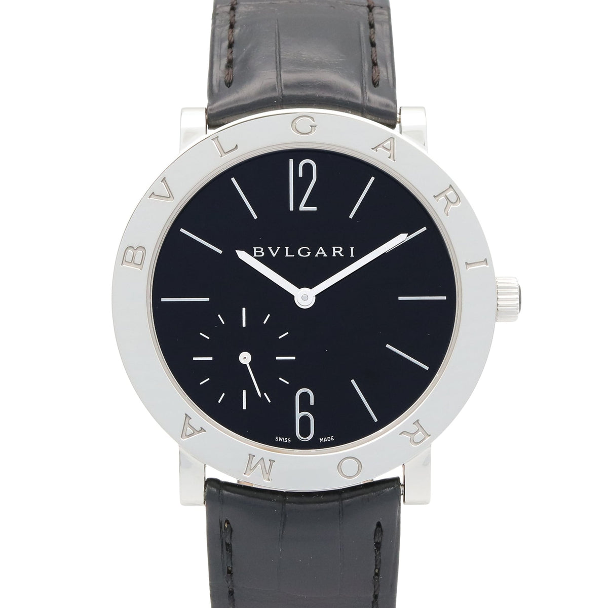 Bulgari BVLGARI Roma Finissimo Watch Stainless Steel Leather Men's Black BB41SXTRO — Very Good