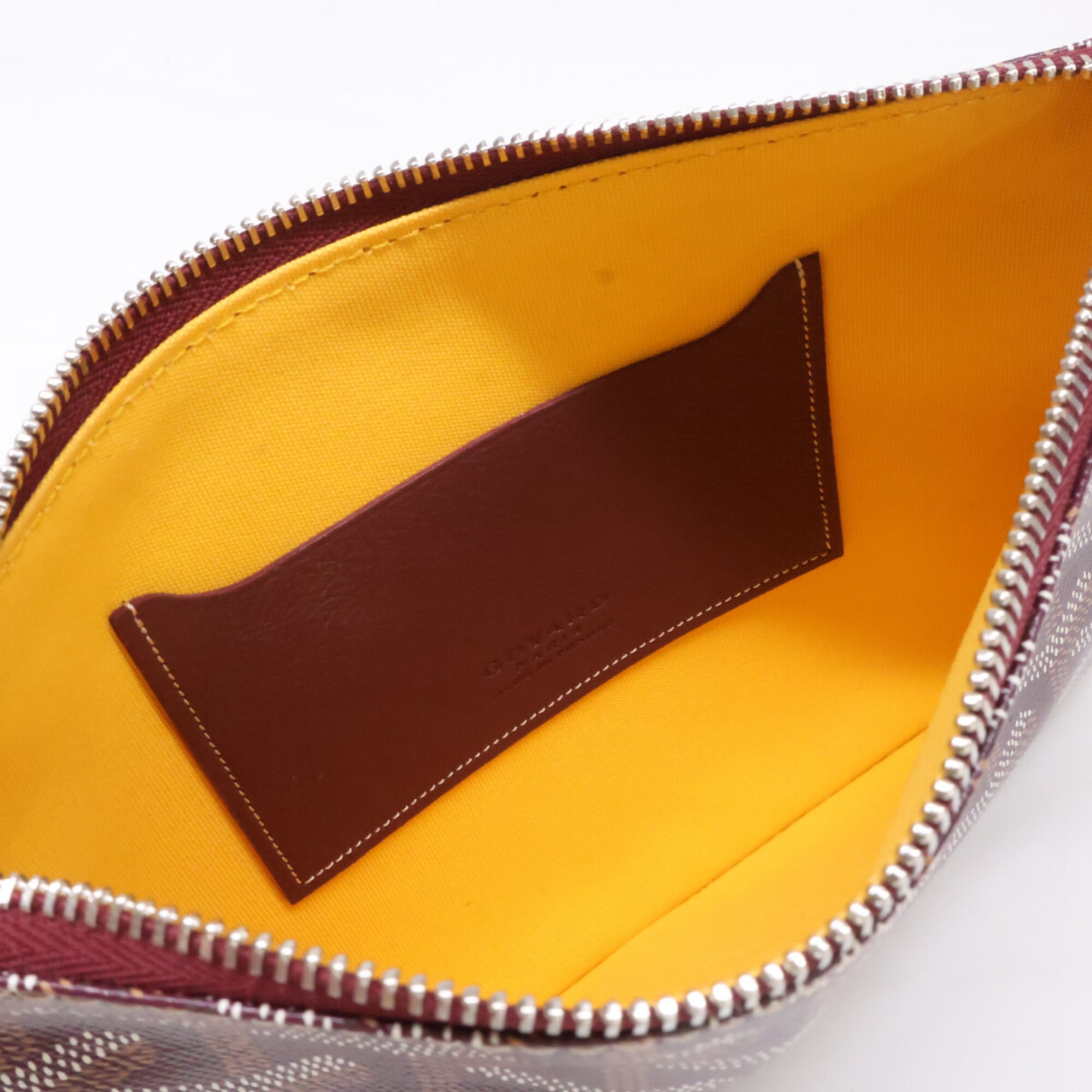 GOYARD Sena PM Clutch Bag Pouch Burgundy Silver Hardware Women's — Like New