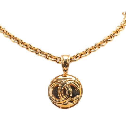 Vintage Chanel Coco Mark Chain Necklace, Gold Plated, Women's, CHANEL