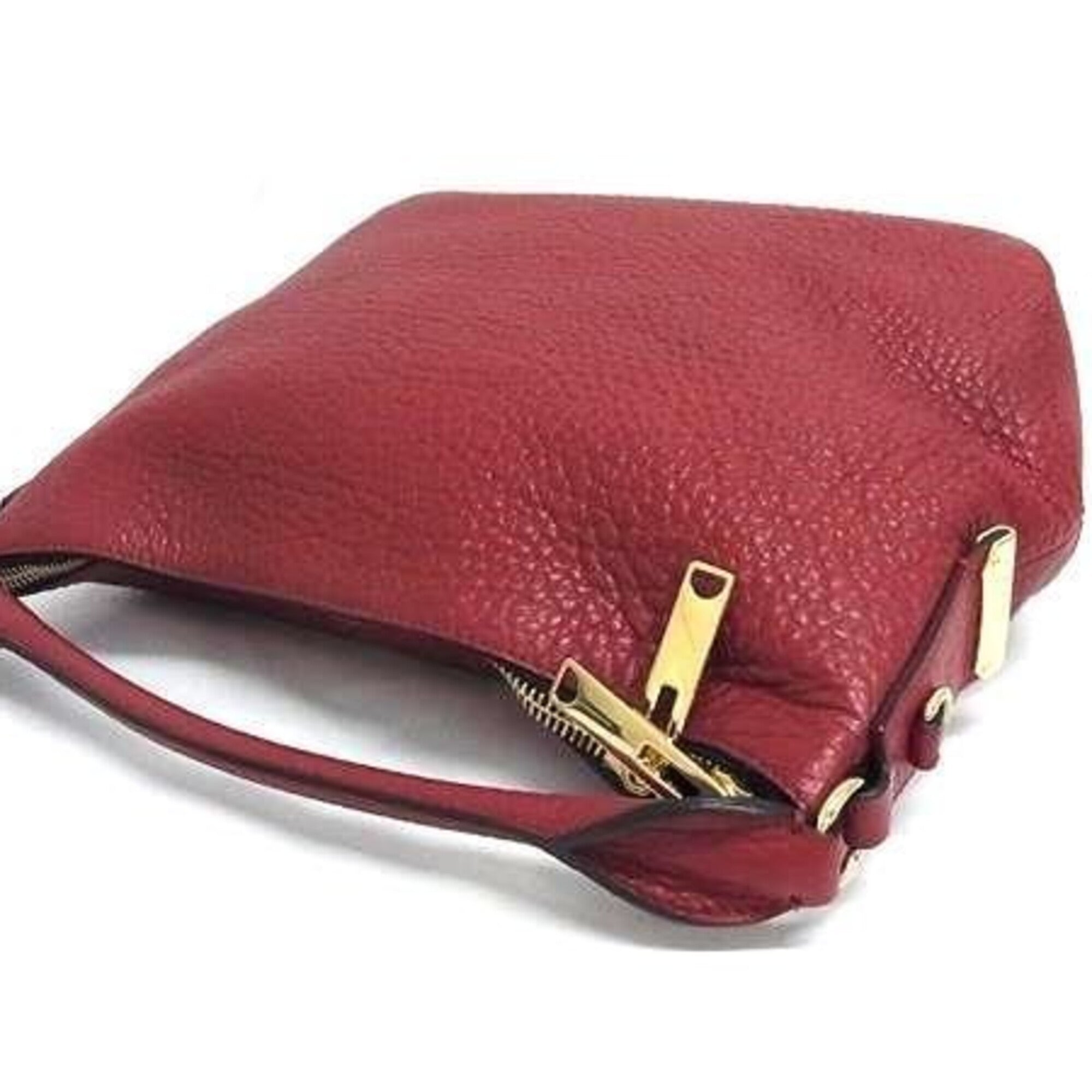 BURBERRY Redbury Hobo Handbag, Red Calf Leather, Women's Shoulder Bag — Like New