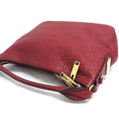 BURBERRY Redbury Hobo Handbag, Red Calf Leather, Women's Shoulder Bag — Like New