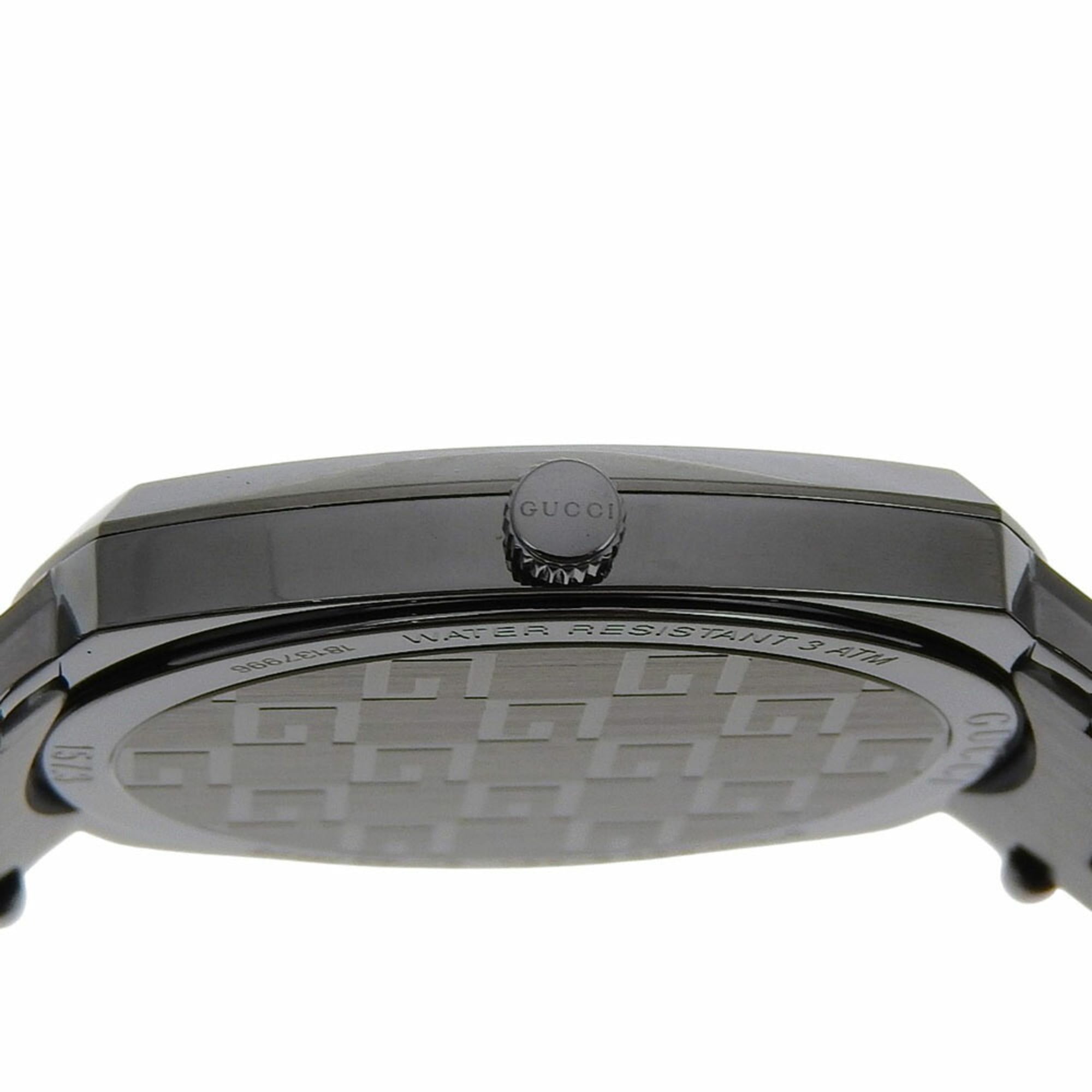 Gucci Grip Watch, 157.3 Stainless Steel, Black Quartz Movement, Analog Display, Dial, Men's — Like New