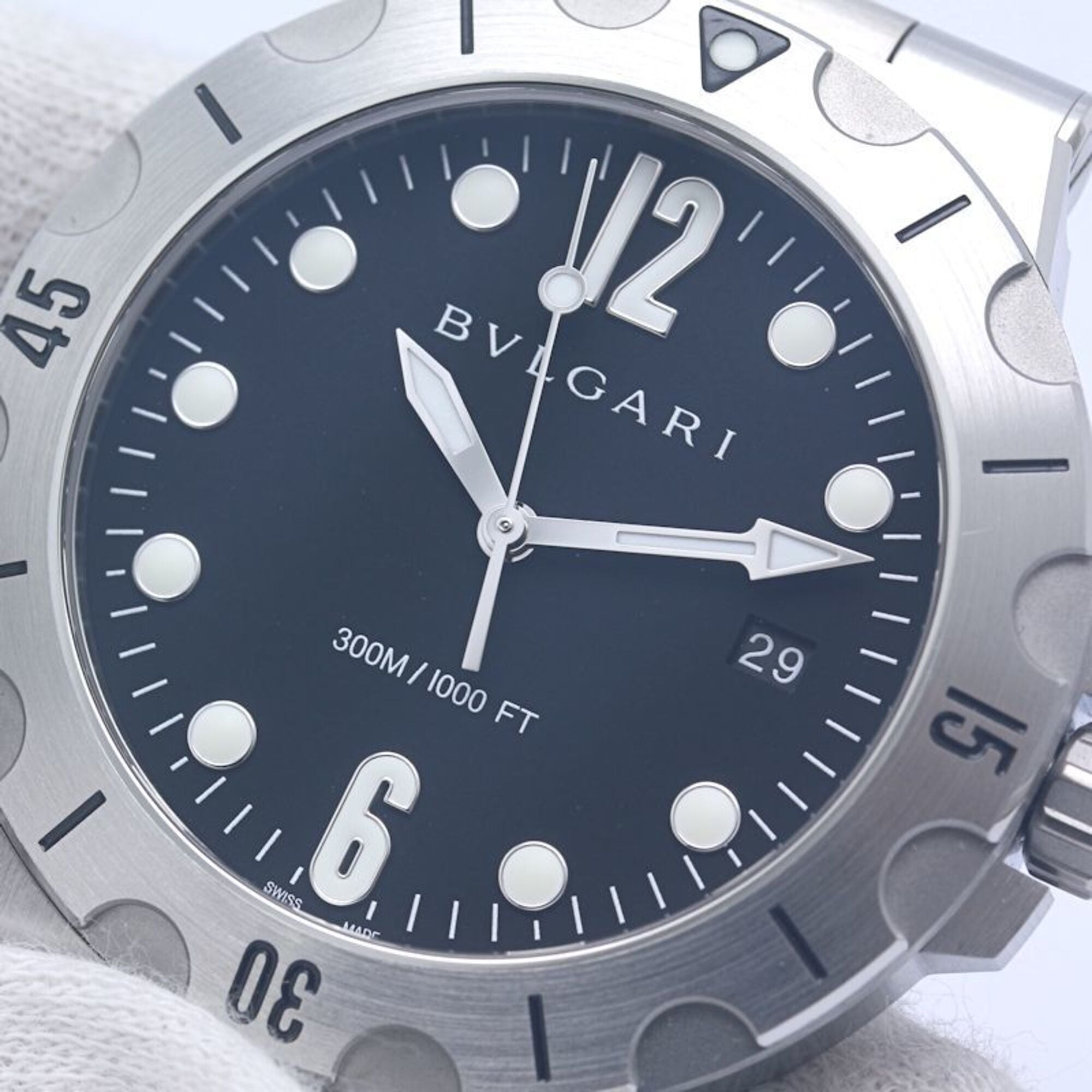 BVLGARI Diagono Scuba DP41BSSSD DP41SSD Men's Watch SS 40379 — Very Good