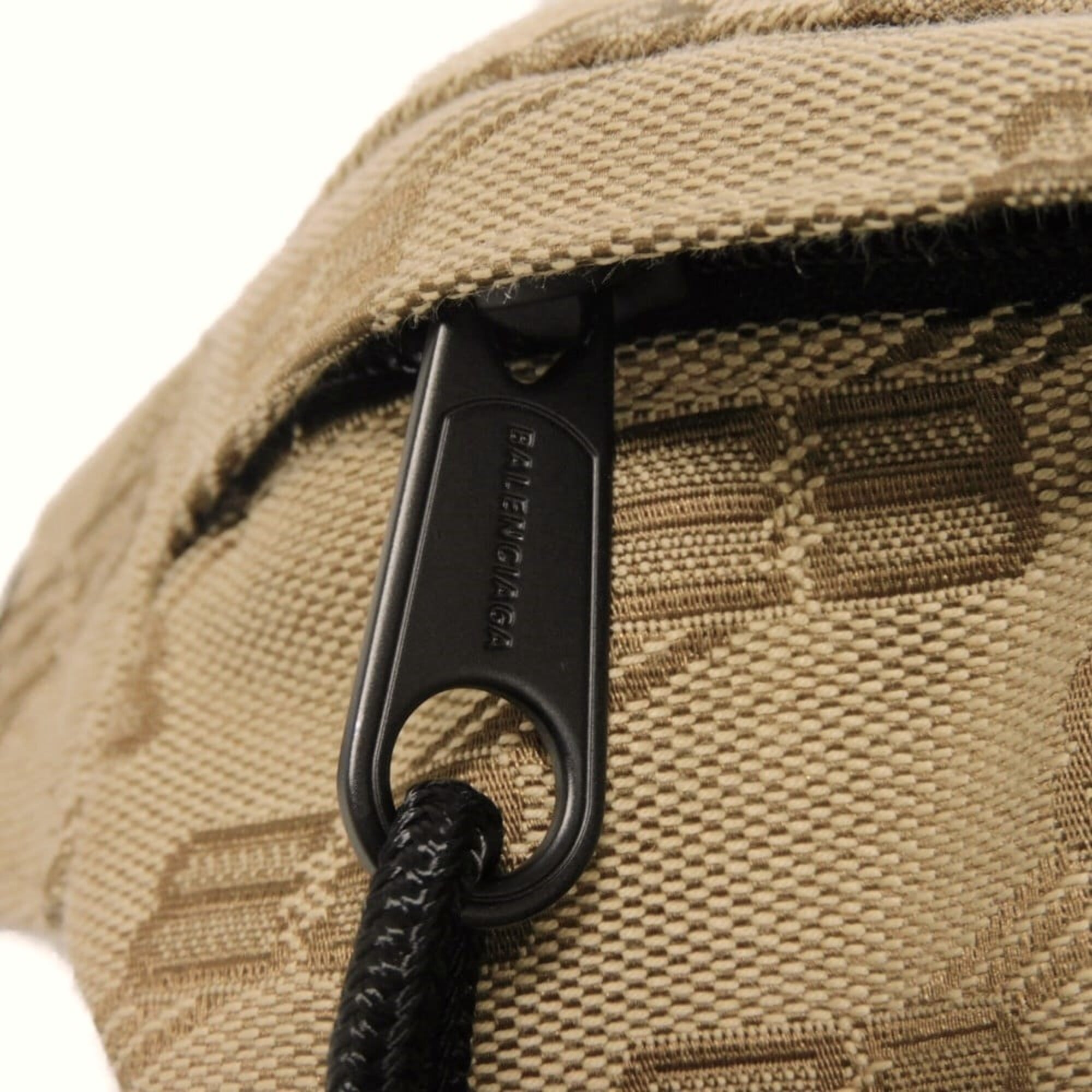 Balenciaga Signature Medium Belt Bag with Logo BB Monogram Jacquard Beige (713042 210HH 2755) - Men's — Like New