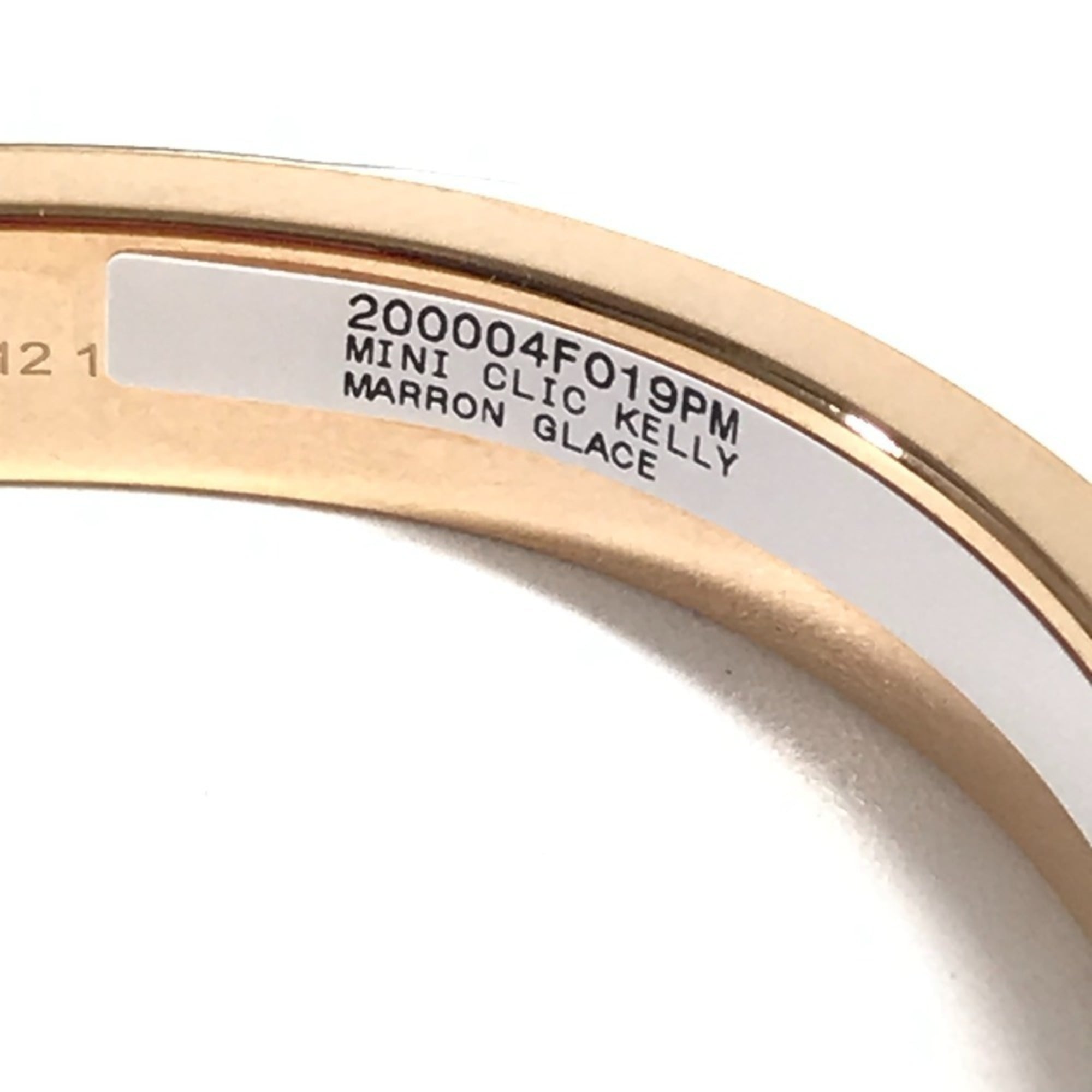 HERMES Mini Click Kelly PM Accessory Jewelry Bracelet Metal Men's Women's Marron Glacé Beige Like New — Like New