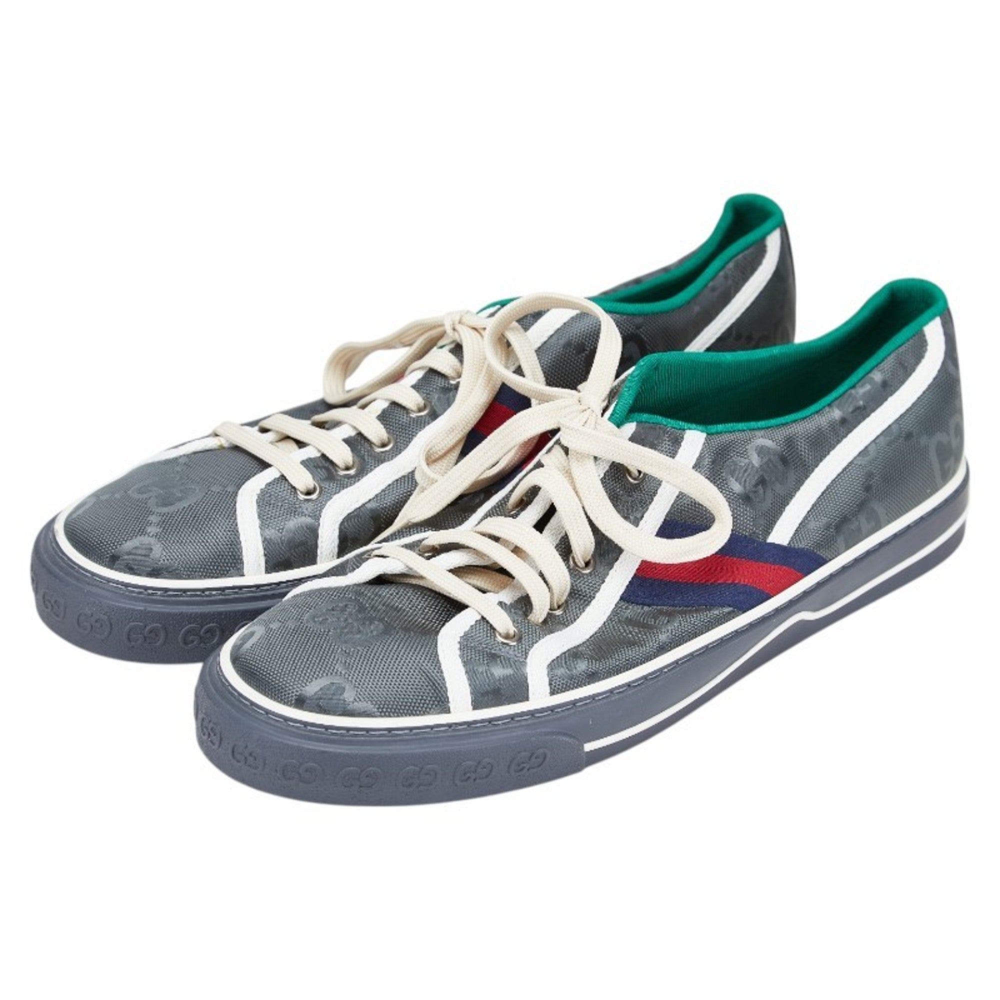 Gucci Webline Tennis 1977 Sneakers, Size 11, Grey and Multicolor Canvas, Men's, GUCCI