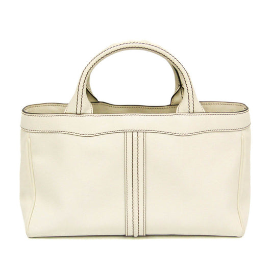 Valextra V5U41 J Bag Women's Leather Handbag Off-white