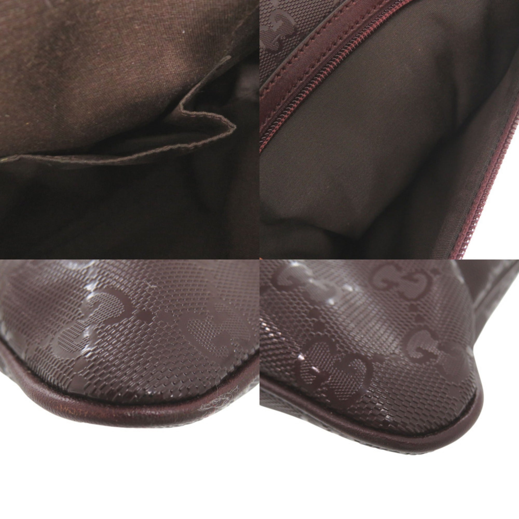 Like new Gucci GG Imprime Shoulder Bag 336670 PVC Leather Bordeaux 0684 GUCCI — Like New