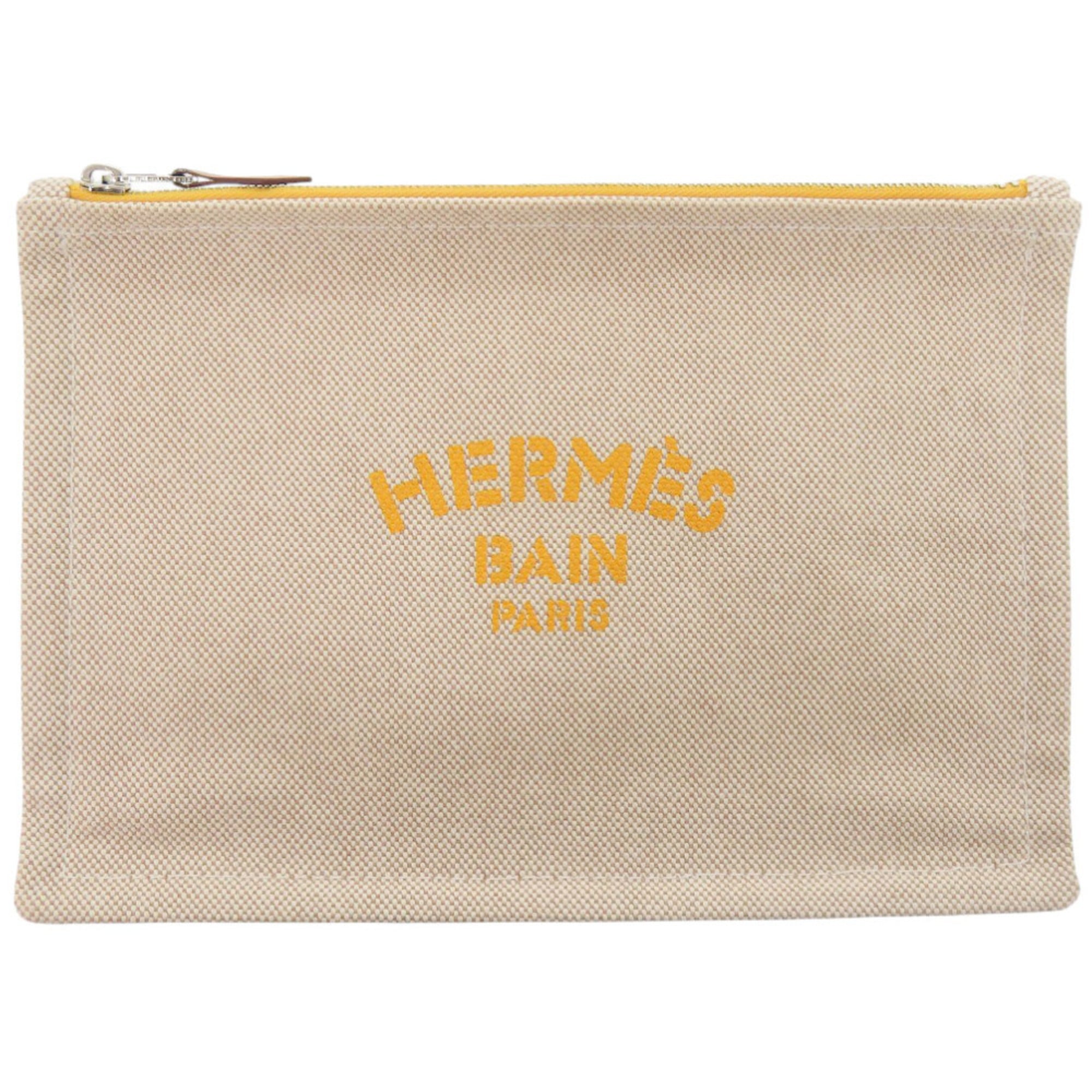 Hermes Like new Hermès New Yachting PM cotton beige pouch 0158 — Like New