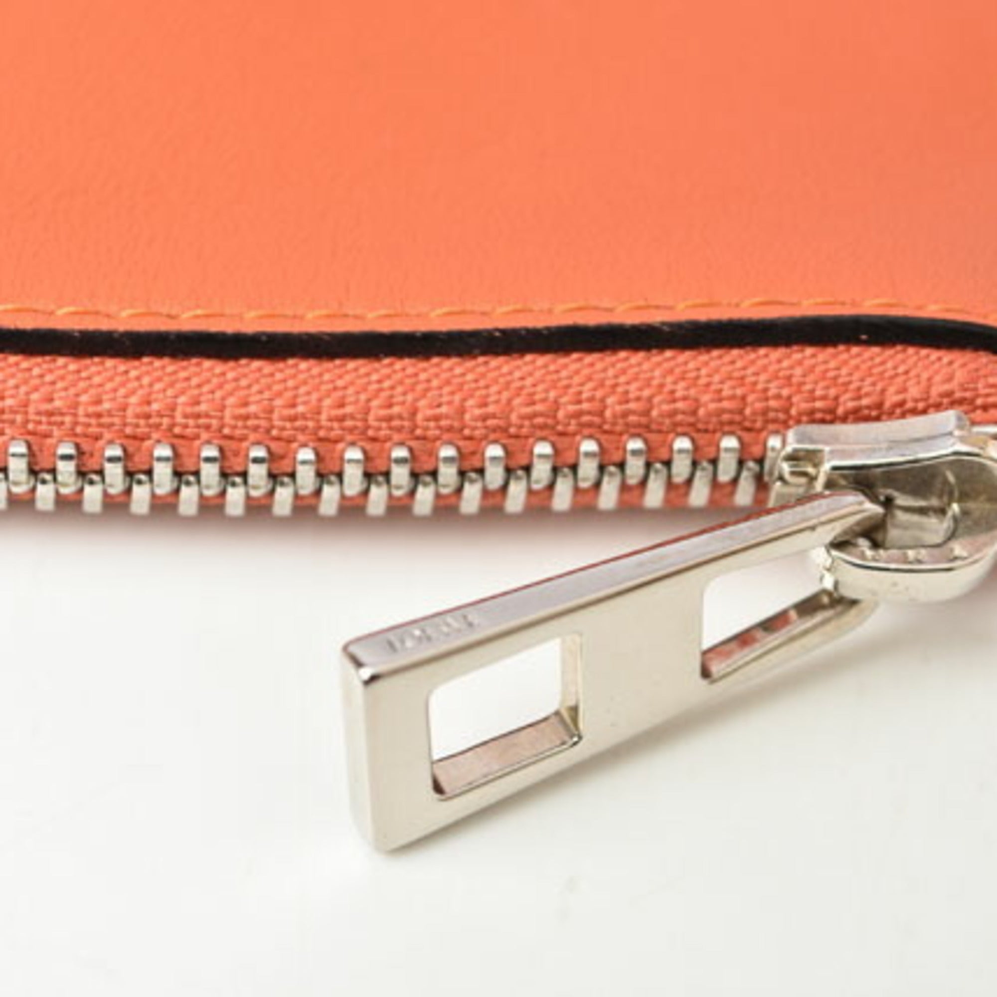 LOEWE Clutch Bag Second Unisex Pouch Lamb Leather Anagram Coral — Like New