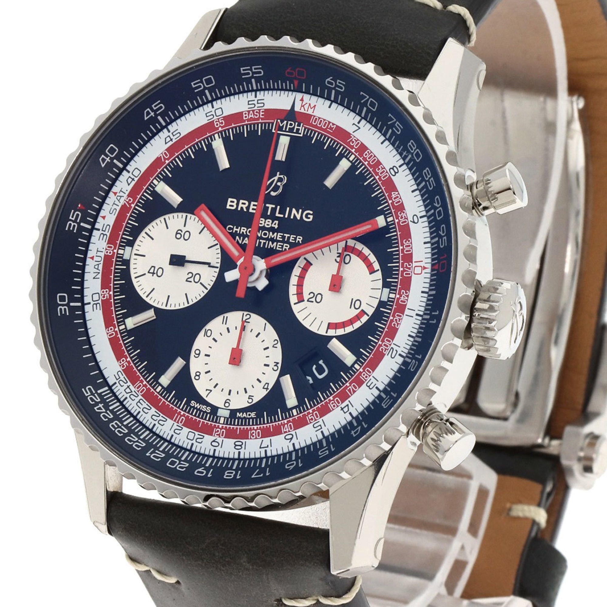 Breitling Navitimer B01 Chronograph 43 Stainless Steel/Leather Men's Watch AB0121B1B1X2