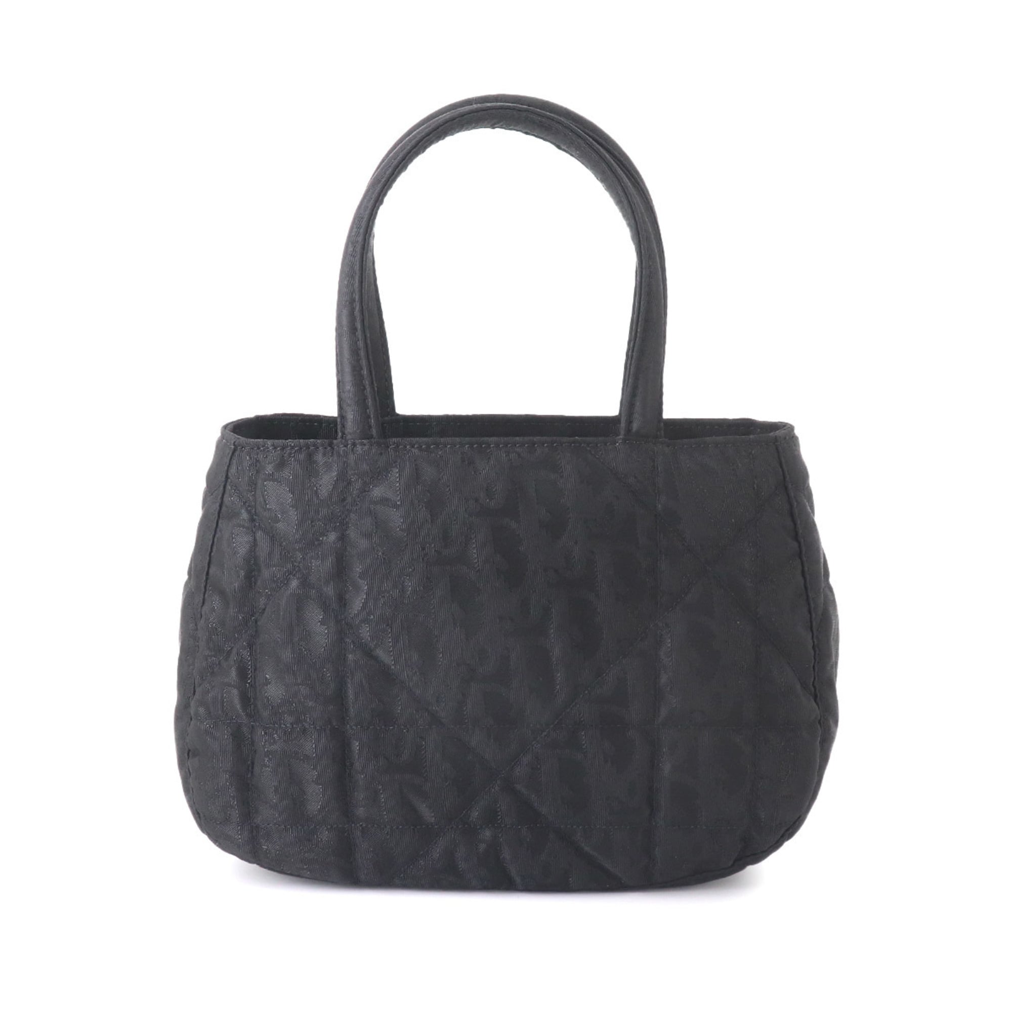 Christian Dior Trotter Mini Handbag, Nylon Leather, Black with Silver Hardware — Like New