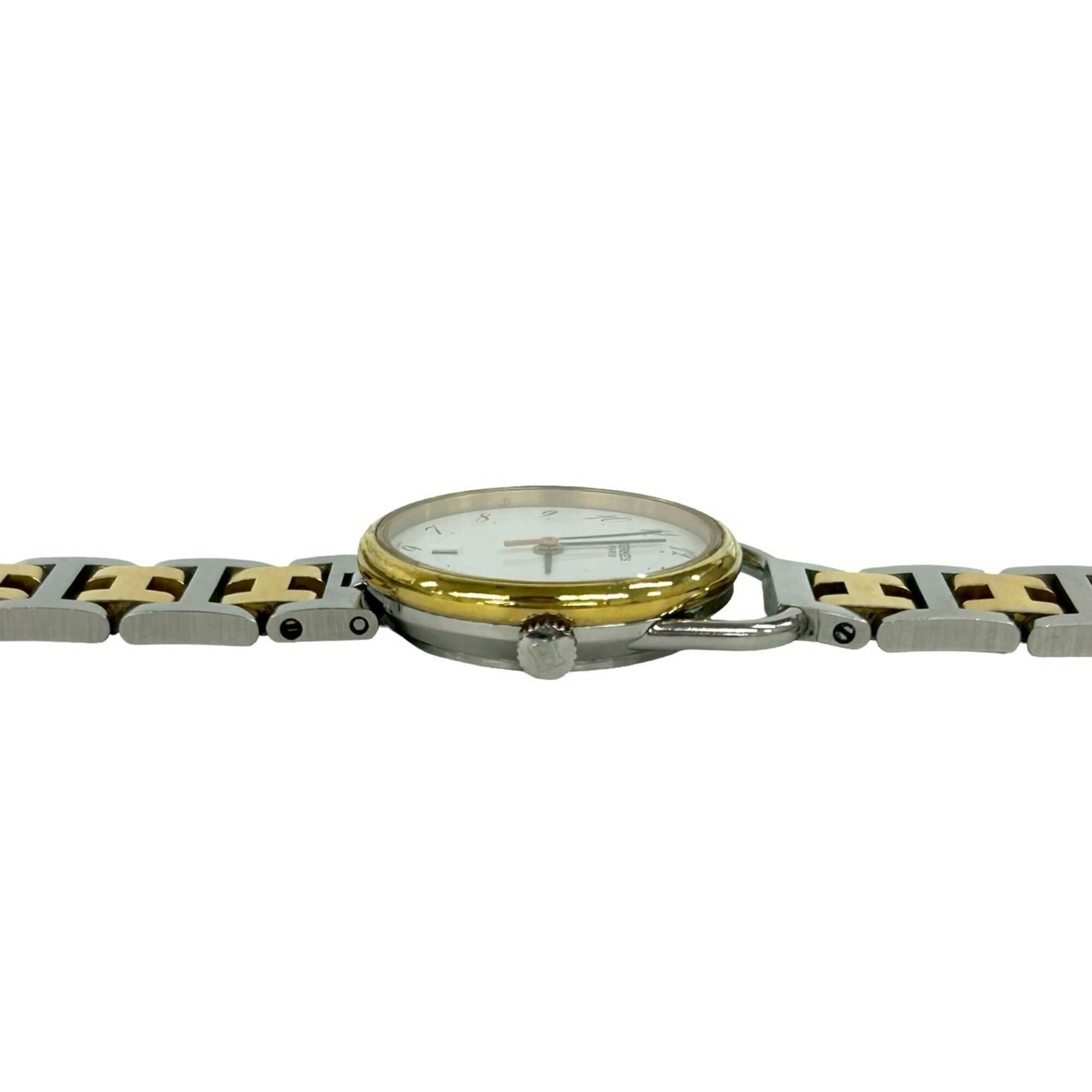 HERMES Vintage Profile GP Stainless Steel Quartz Watch Gold 32947 — Good