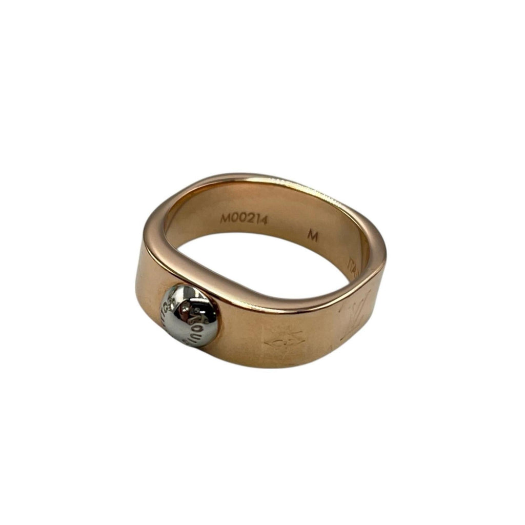 Louis Vuitton Berg Nanogram Ring M00214, Pink Gold, Women's