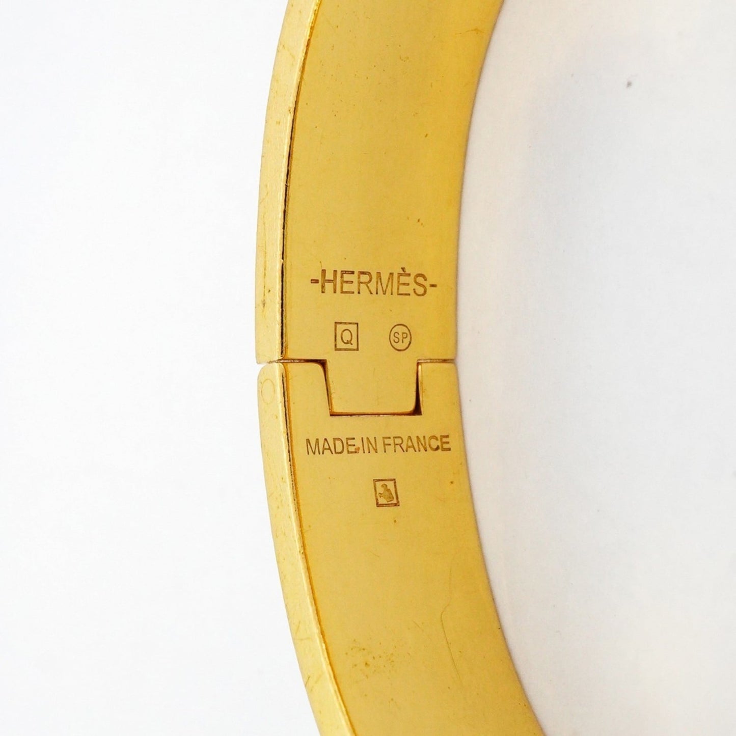 Hermes Click-Clack PM Bangle in GP-plated Gold and Black for Women