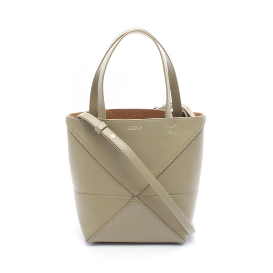 LOEWE Puzzlefold Mini Handbag, Leather, Women's, Green