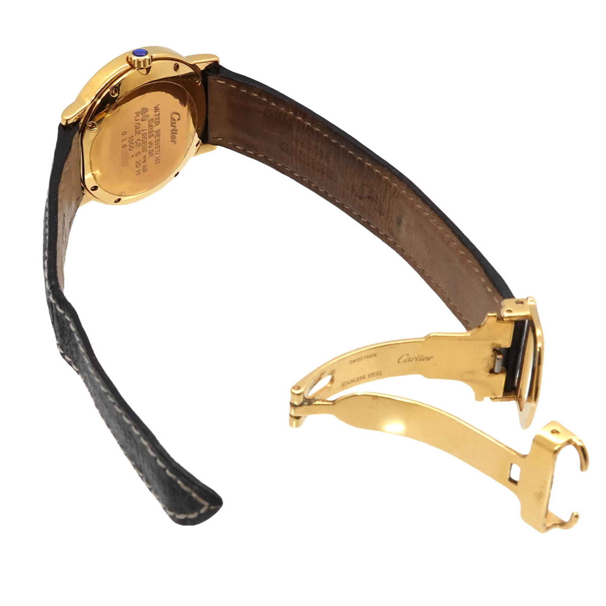 Cartier Must Ronde Vermeil LM W100844B Men's Watch, Date, Ivory, SV925 Quartz Watch — Very Good