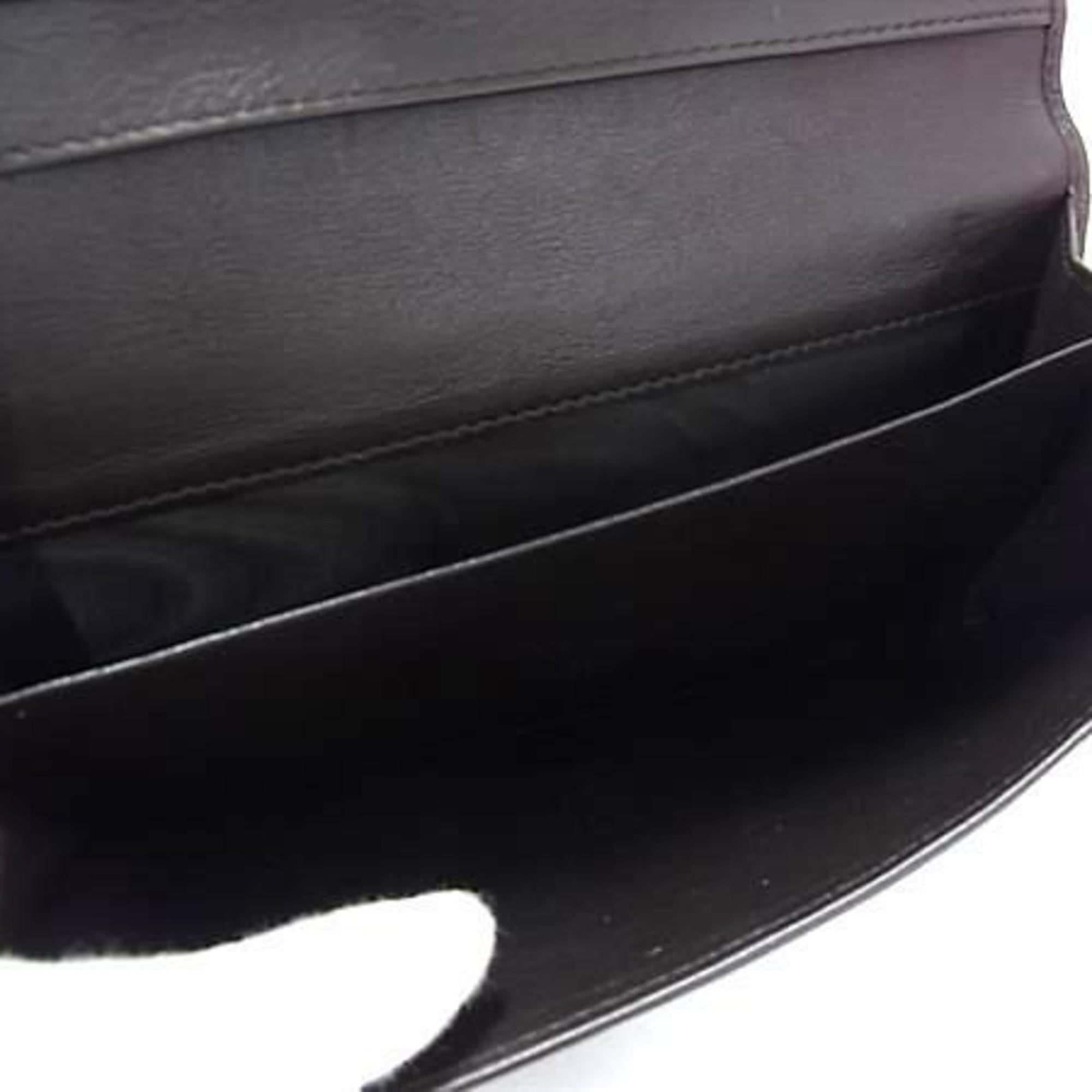 GUCCI Interlocking G Long Wallet 269970 Brown GG Canvas Leather Women's Double Stud Bifold