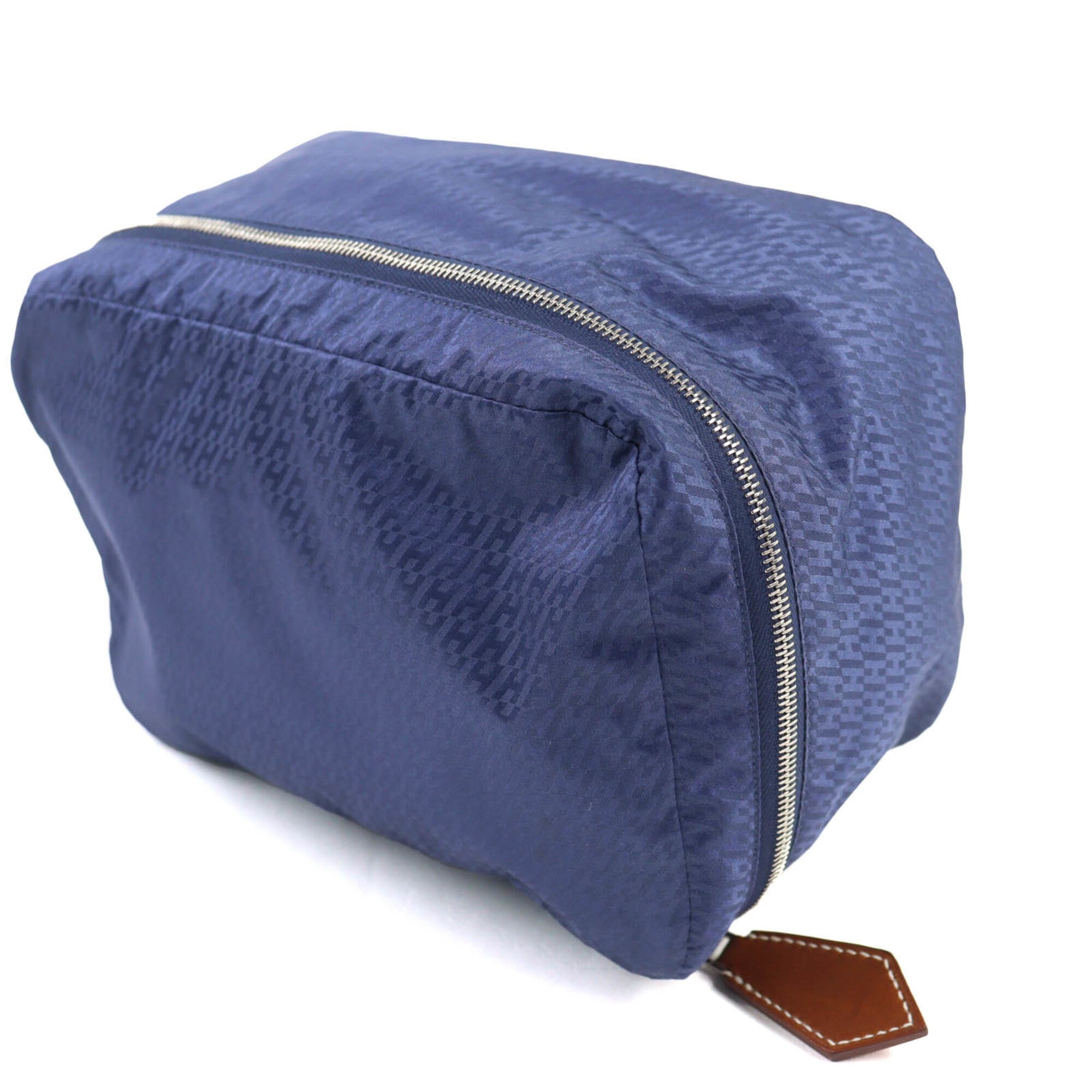HERMES Hermes Wousse de Voyage PM 100% Silk Pouch, Blue, B Stamp, Made in France, Women's, Highly Recommended ◎ — Like New