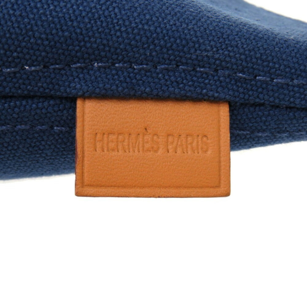 Hermes Like new Hermès Palmire trapezoid pouch, canvas and cotton, CORAIL, indigo blue, 1583 — Like New