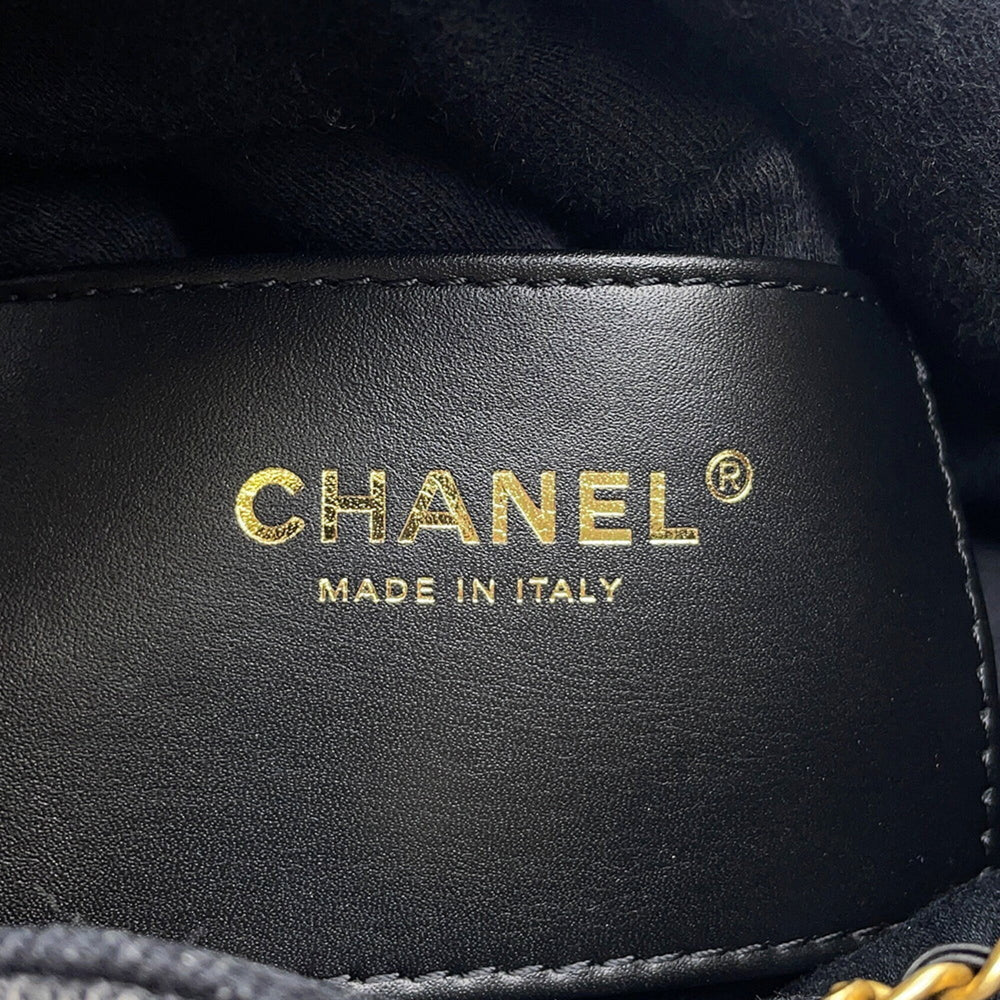 Chanel Chain Shoulder Bag CHANEL25 Mini Coco Mark Denim AS5631 CHANEL Black Handbag Women's — Like New