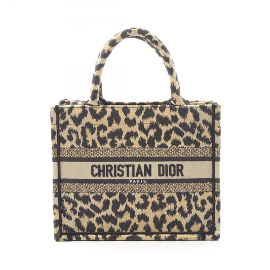 Christian Dior Dior BOOK TOTE Small Tote Bag, Canvas, Women's, Beige, Black