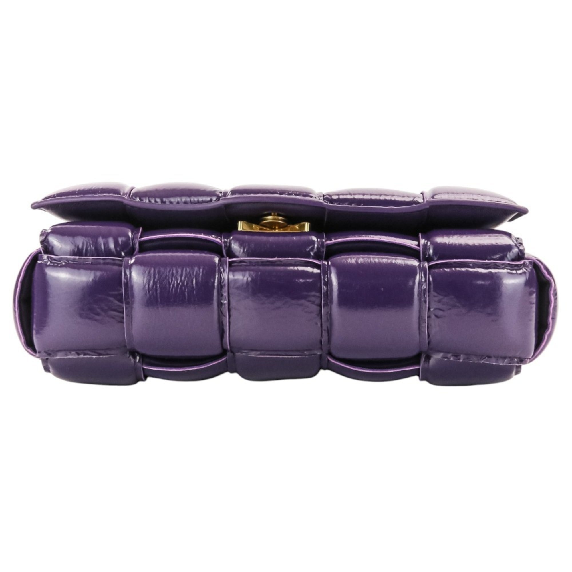 Bottega Veneta Padded Cassette Intrecciato Shoulder Bag 591970 Purple Women's — Like New