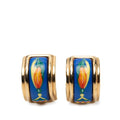 Hermes earrings, gold, blue, multicolor plated, women's, HERMES