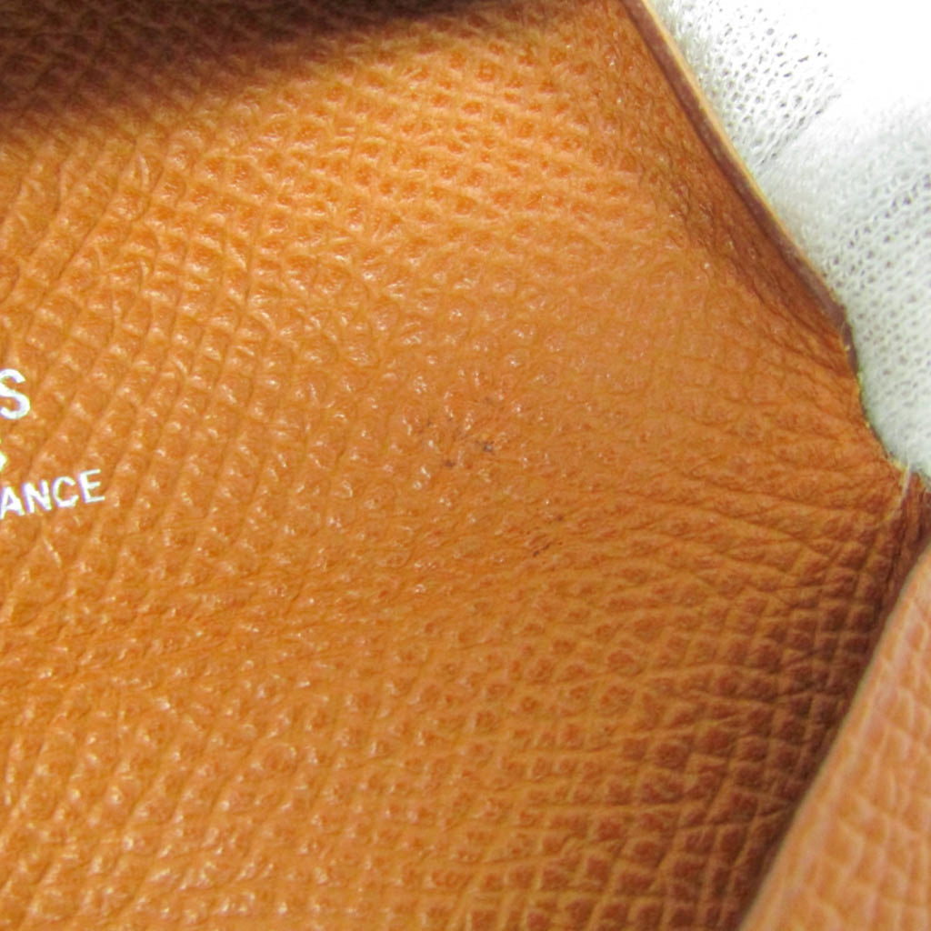 Hermes Bastia Women's Epsom Leather Coin Purse/coin Case Brown